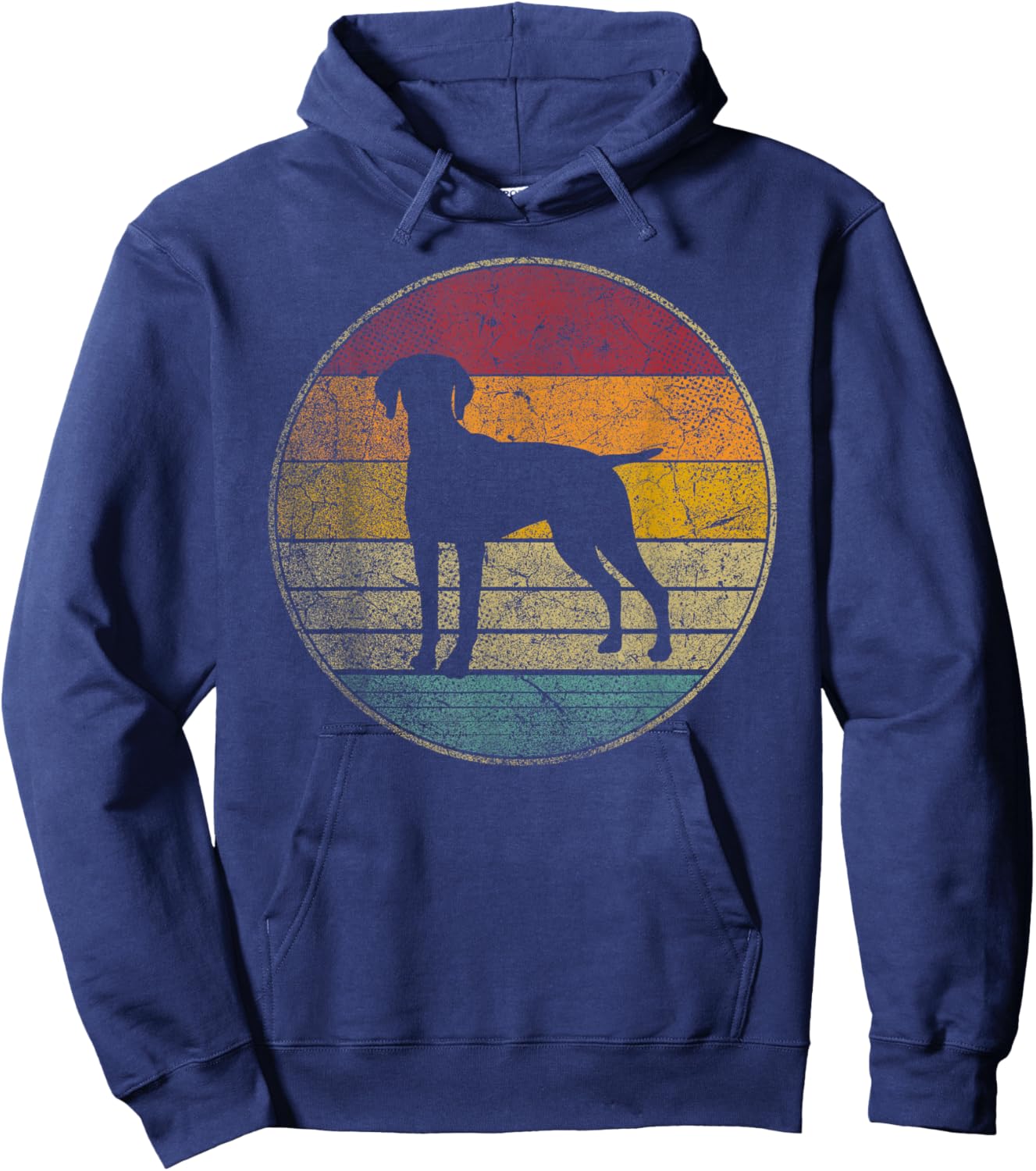 Vizsla Dog Pet Vintage Distressed Retro Style 70s 80s Gift Women Kids Hoodie - Hoodie | Navy