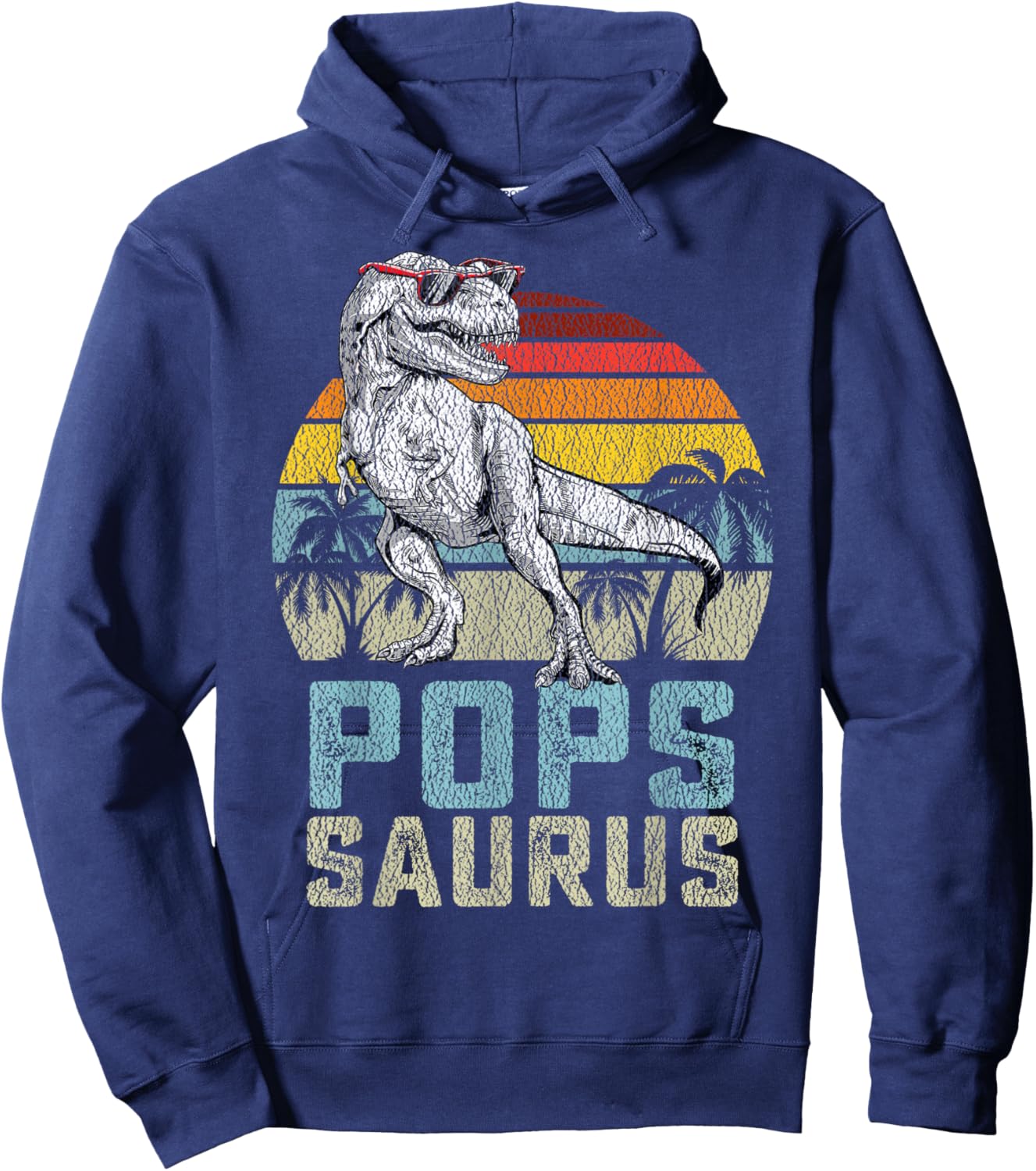 Popssaurus T Rex Dinosaur Pops Saurus Family Matching Hoodie - Hoodie | Navy