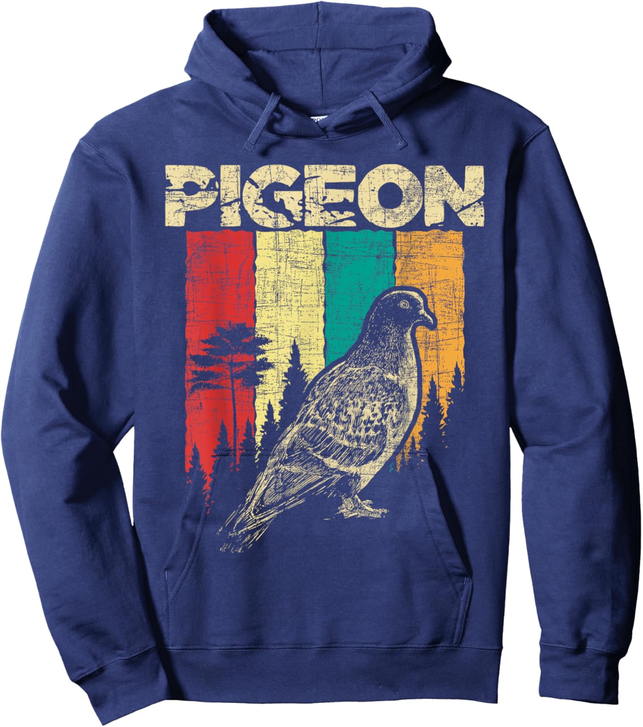 Retro Pigeon Racing - Birdwatching Bird Lover Ornithologist Hoodie - Hoodie | Navy