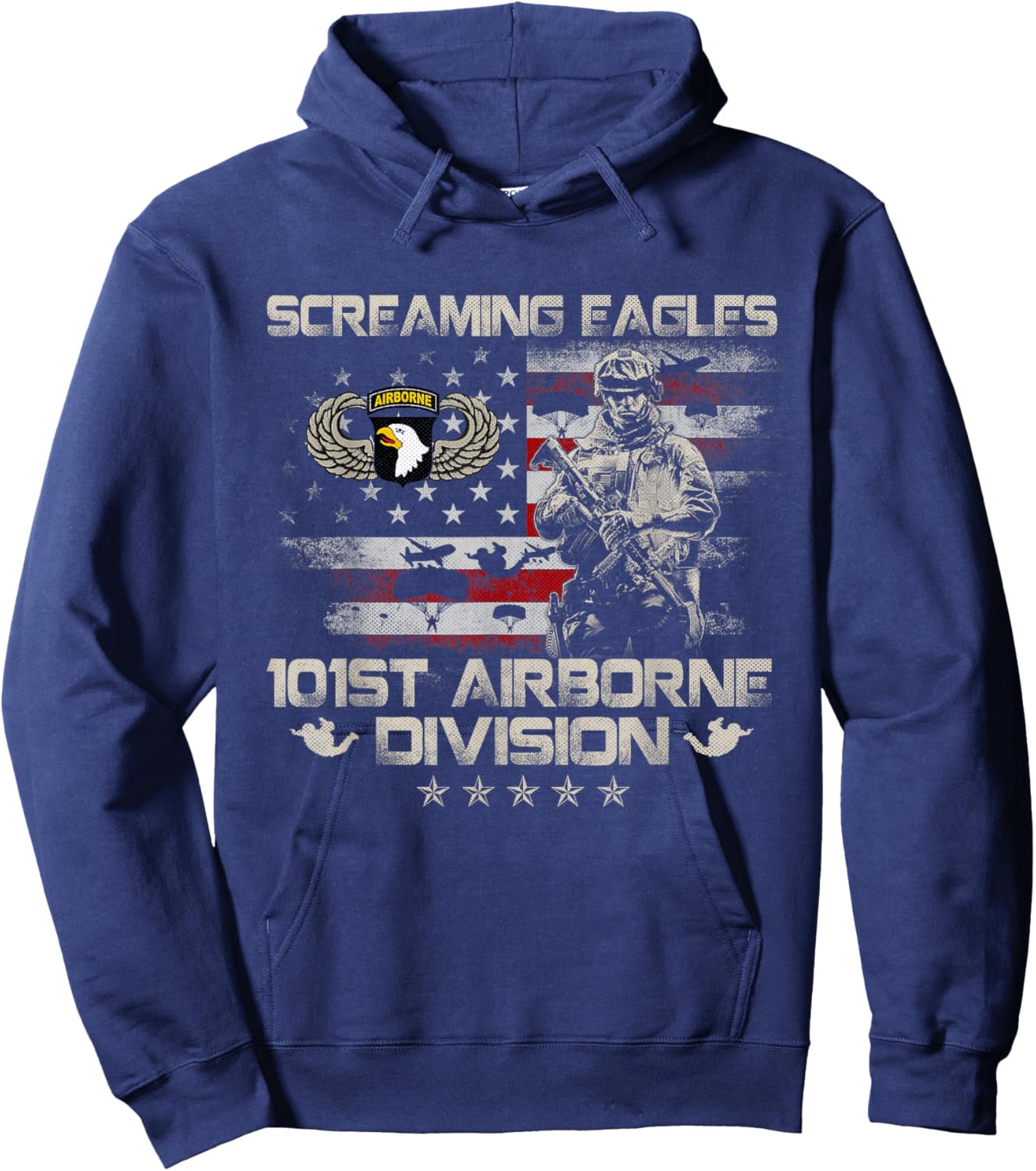 Screaming Eagle 101st Airborne Division Veteran Sky Soldier Hoodie - Hoodie | Navy