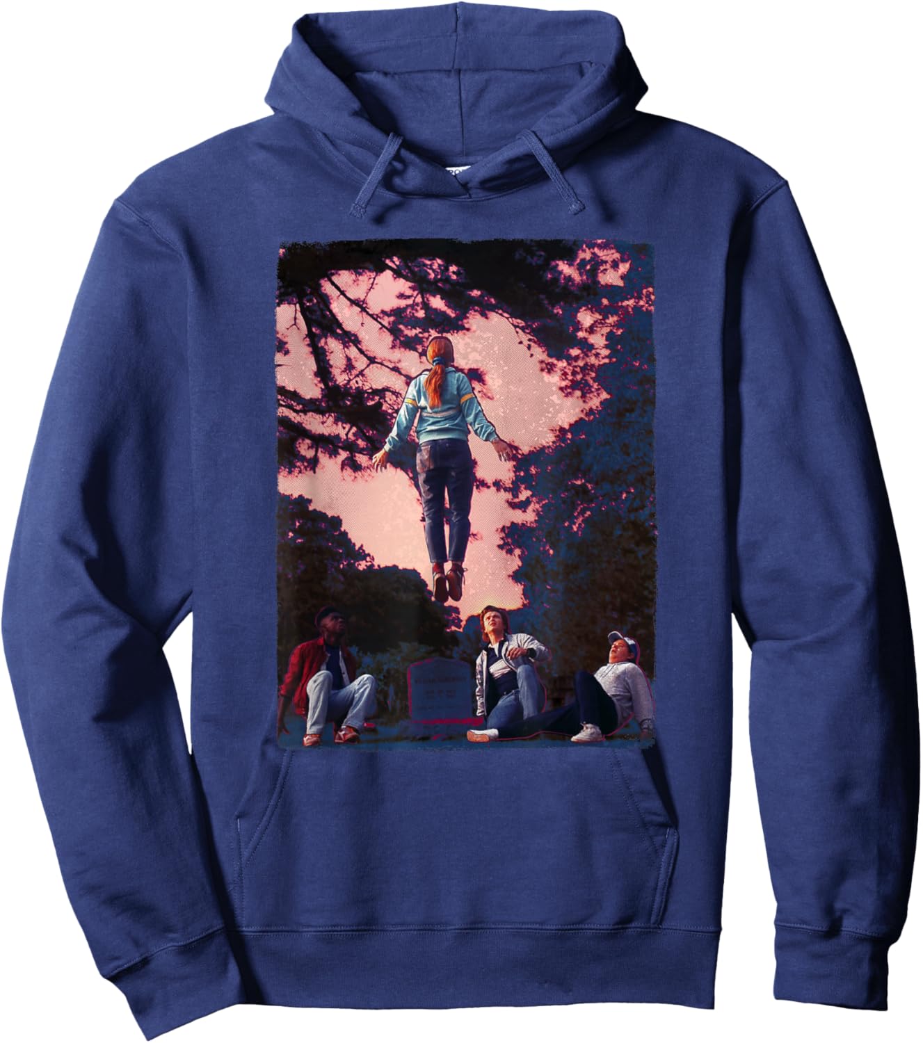 Stranger Things 4 Mad Max Floating Poster Hoodie - Hoodie | Navy
