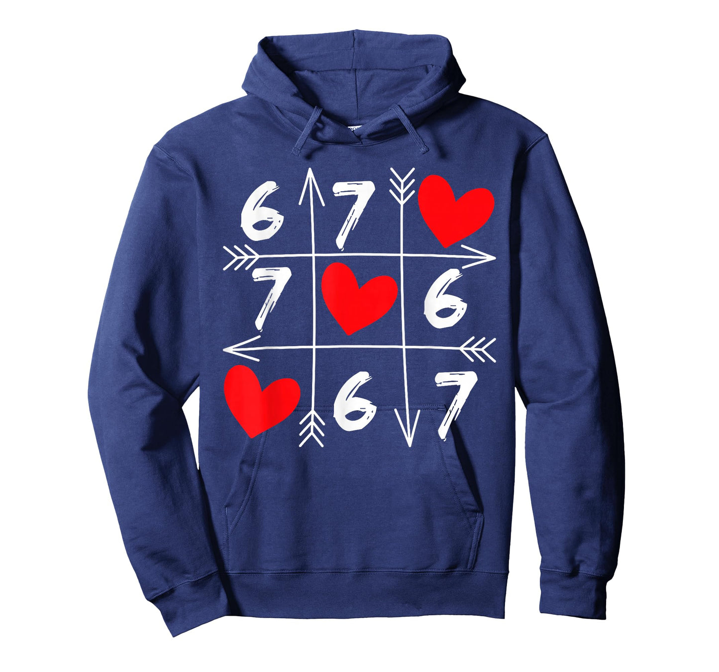 Six Seven 67 Meme 6 7 Valentines Day Heart Men Women Kids T-Shirt