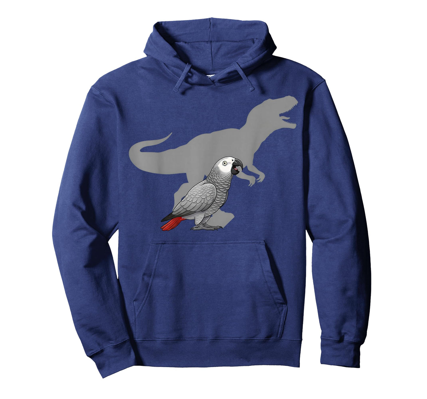 African Grey Parrot with T rex Shadow Bird Lovers T-Shirt