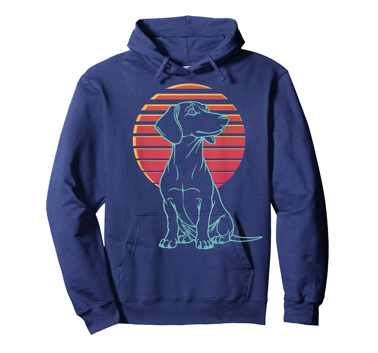 Dachshund Weiner Dog Doxie Retro Synthwave 80s T-Shirt