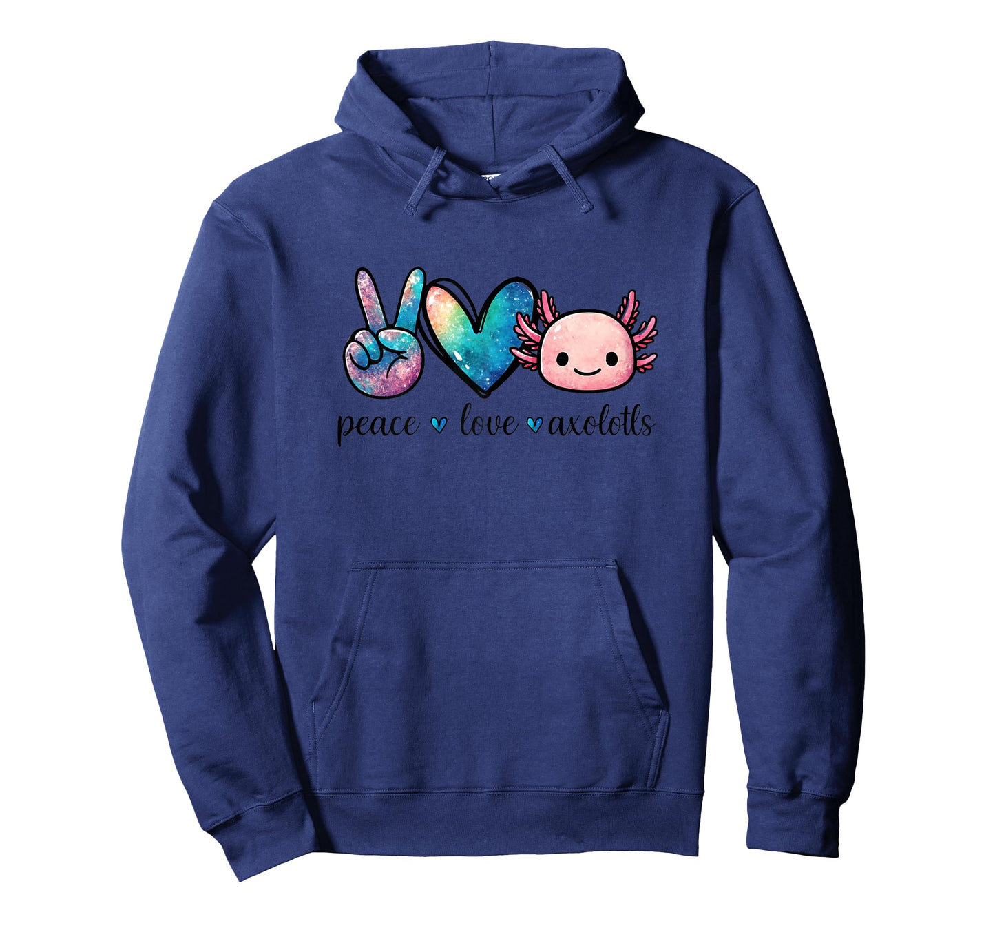 Peace Love Axolotls Cute and Colorful Galaxy Axolotl Women T-Shirt