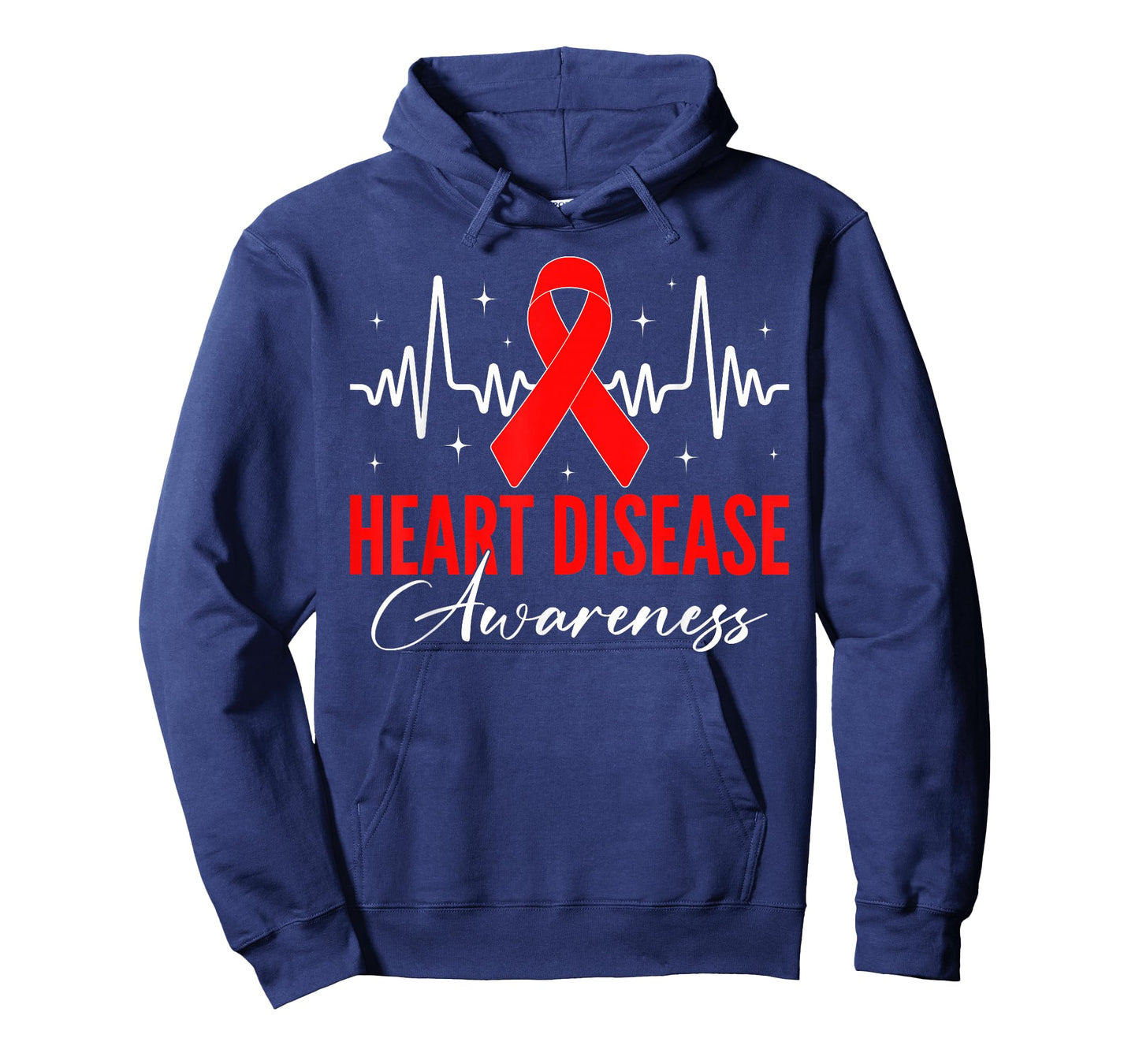 Heart Disease Awareness Day Warriors Red Ribbon Heartbeat T-Shirt