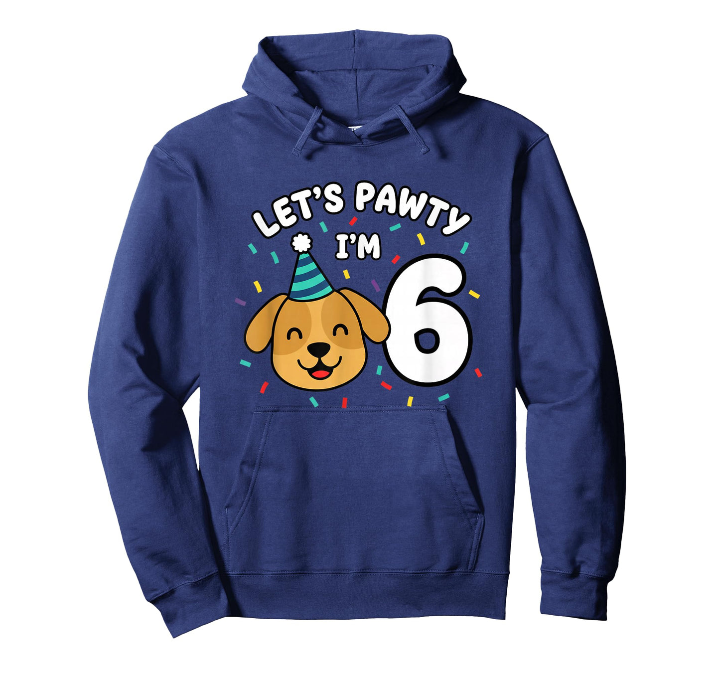 Dog Birthday Let's Pawty I'm 6 Puppy Party Design T-Shirt