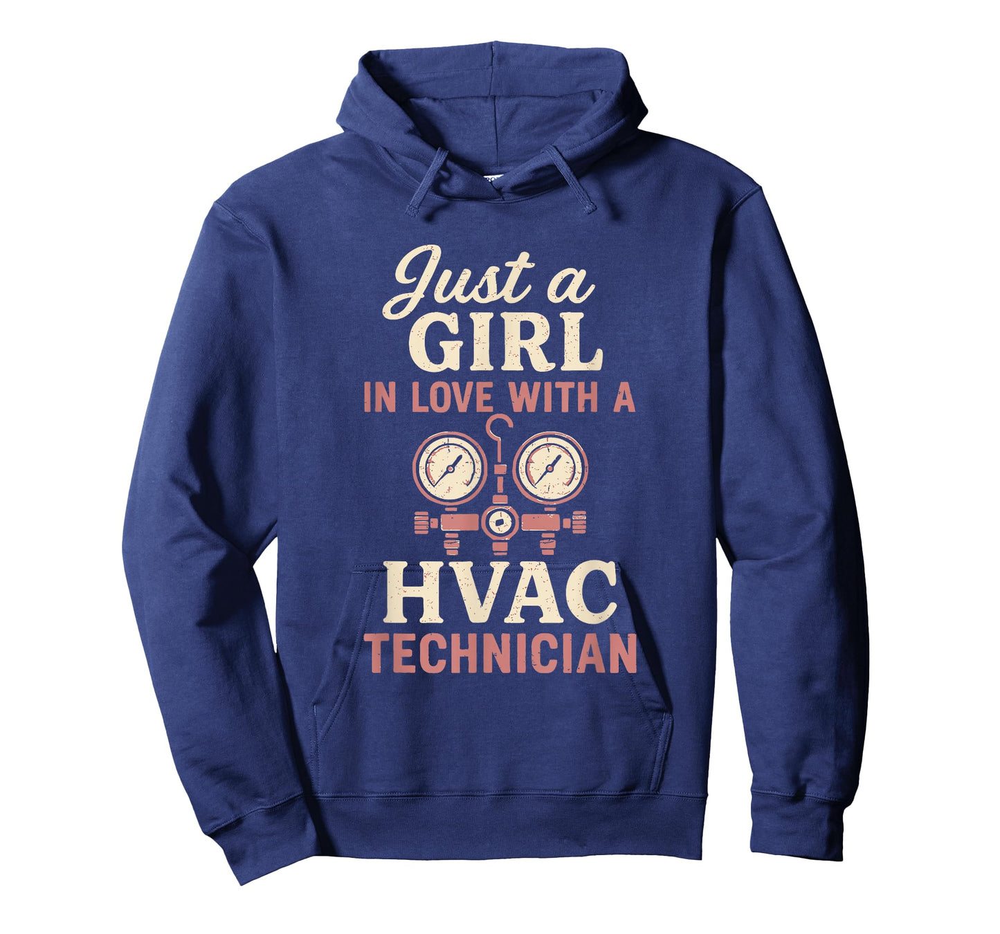 Just A Girl Love with Funny HVAC Tech Wife Girlfriend Mom T-Shirt