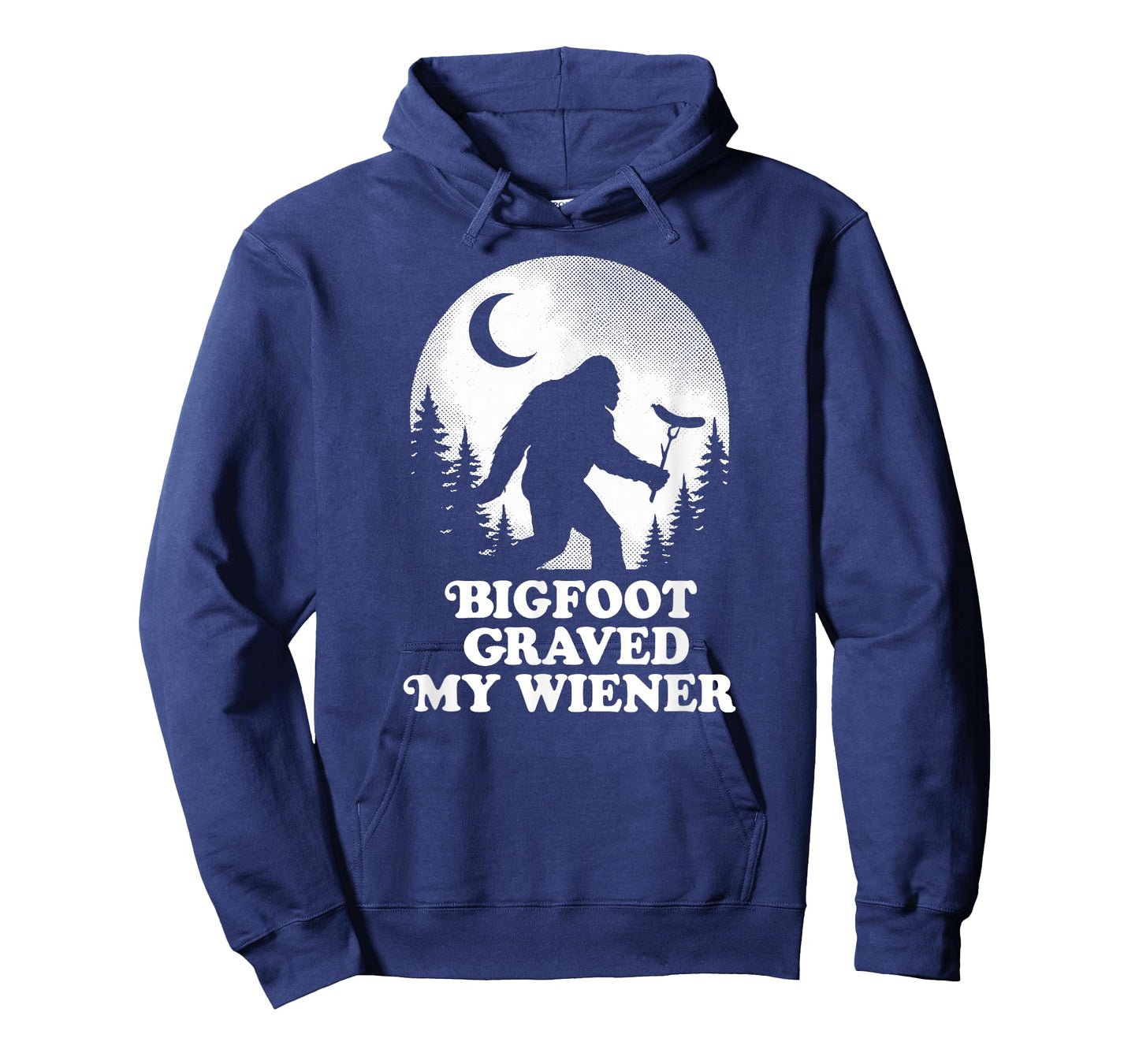 Funny Bigfoot Grabbed My Wiener Retro Sasquatch Moon T-Shirt