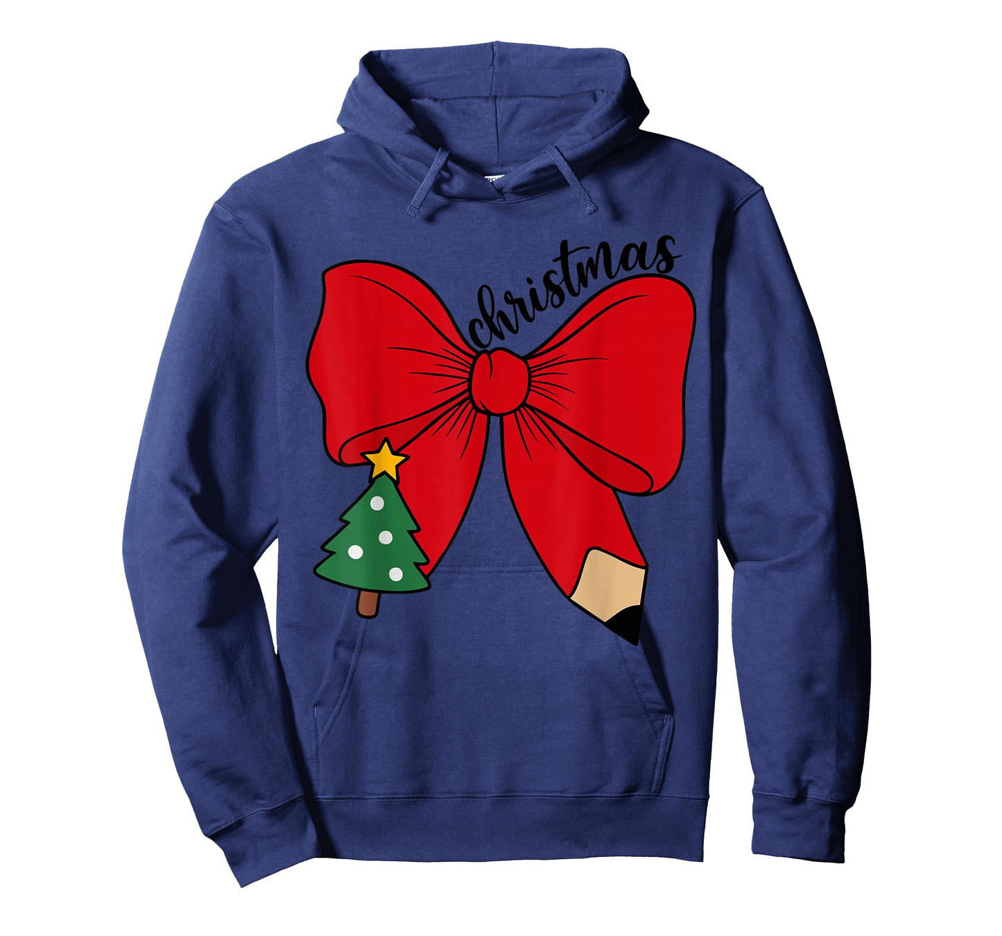 Cute Christmas Teacher Red Bow with Pencil Holiday Classroom T-Shirt