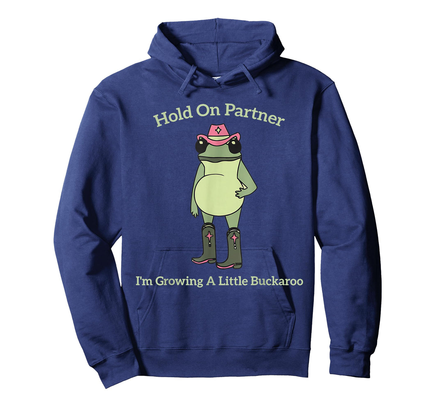 Hold On Partner I'm Growing A Little Buckaroo Frog Pregnancy T-Shirt