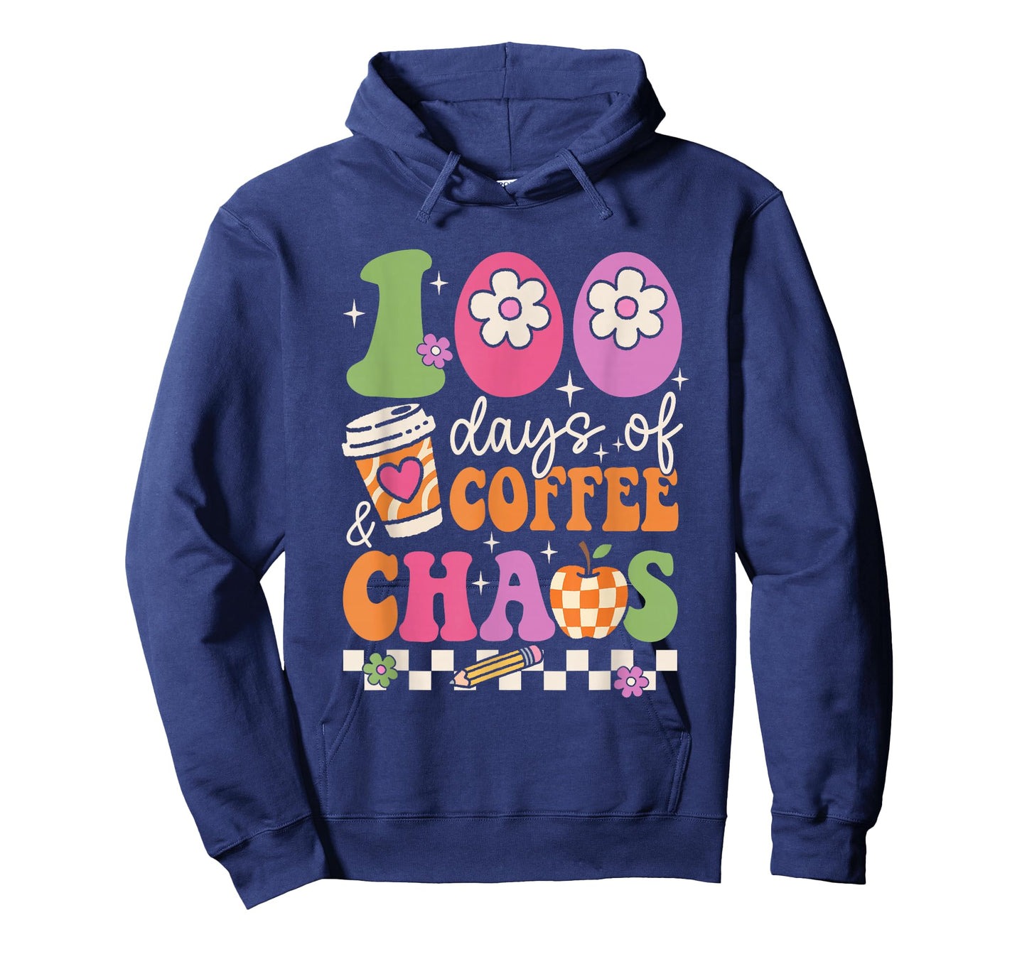 100 Days of Coffee Chaos Teacher 100th Day Caffeine Lover T-Shirt