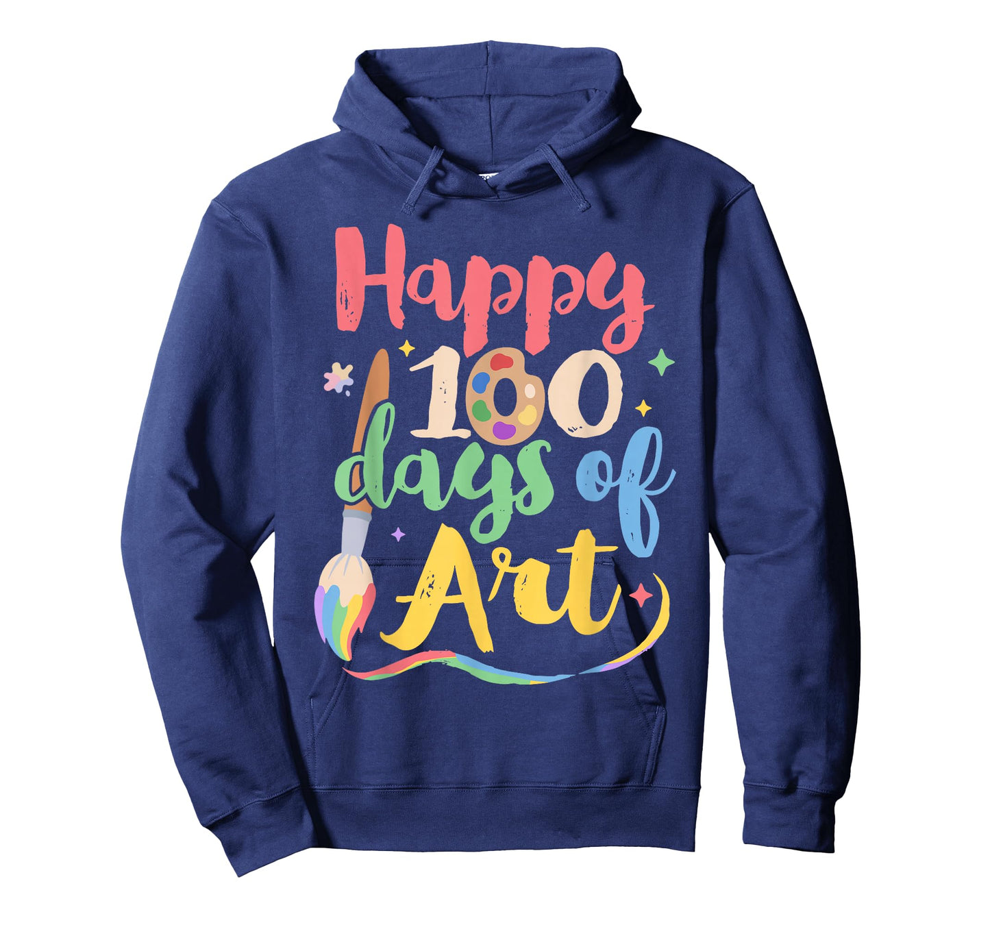 100 Days of School Art Teacher Art Lover 100th Day of Art T-Shirt