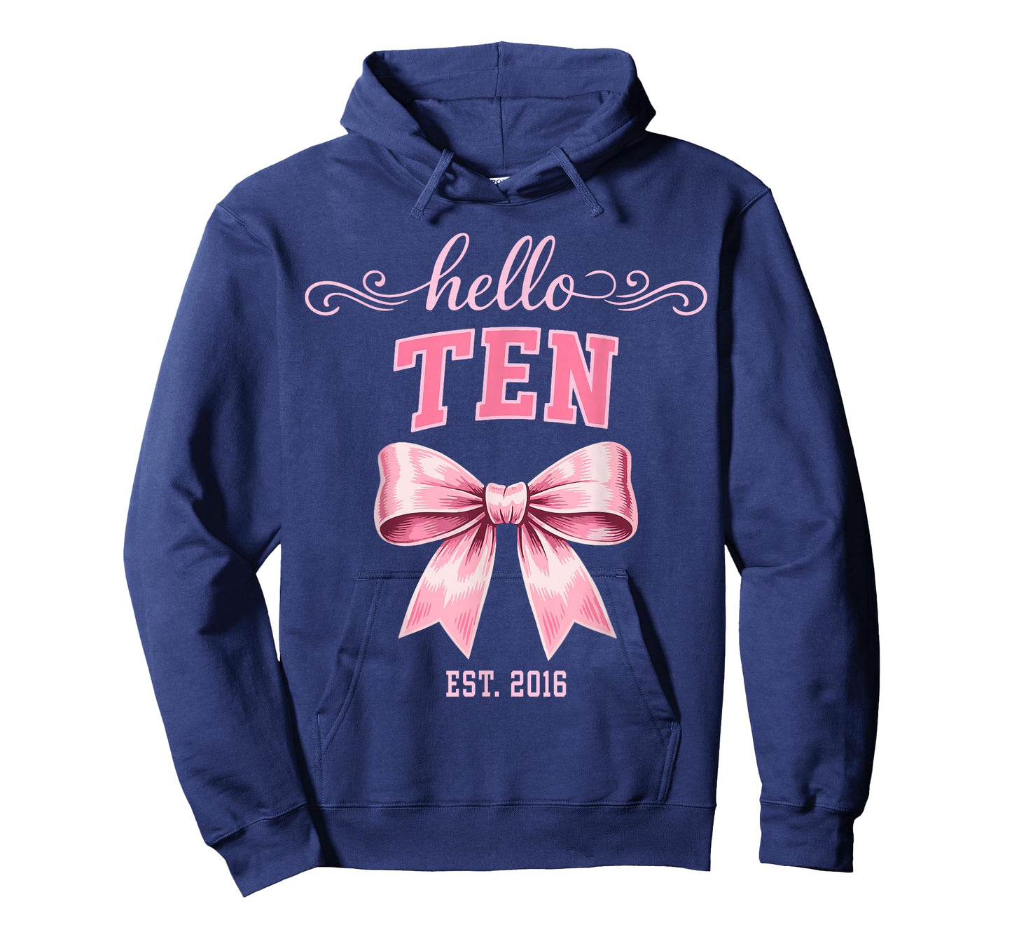 Hello Ten Est 2016 Cute Coquette Bow 10th Birthday Girls T-Shirt
