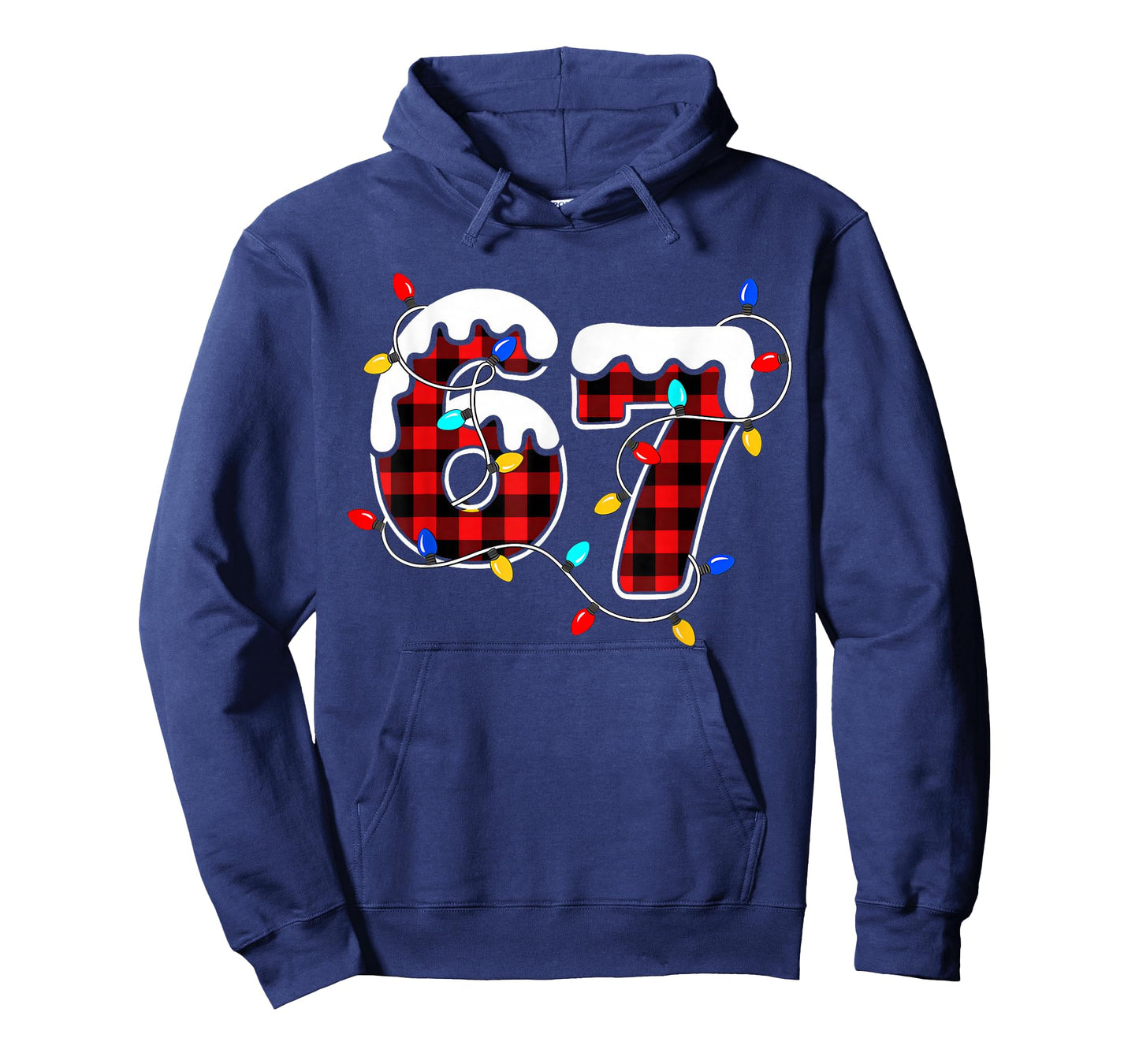 67 Christmas Red Plaid 6 7 Six Seven Boys Christmas Pajamas T-Shirt