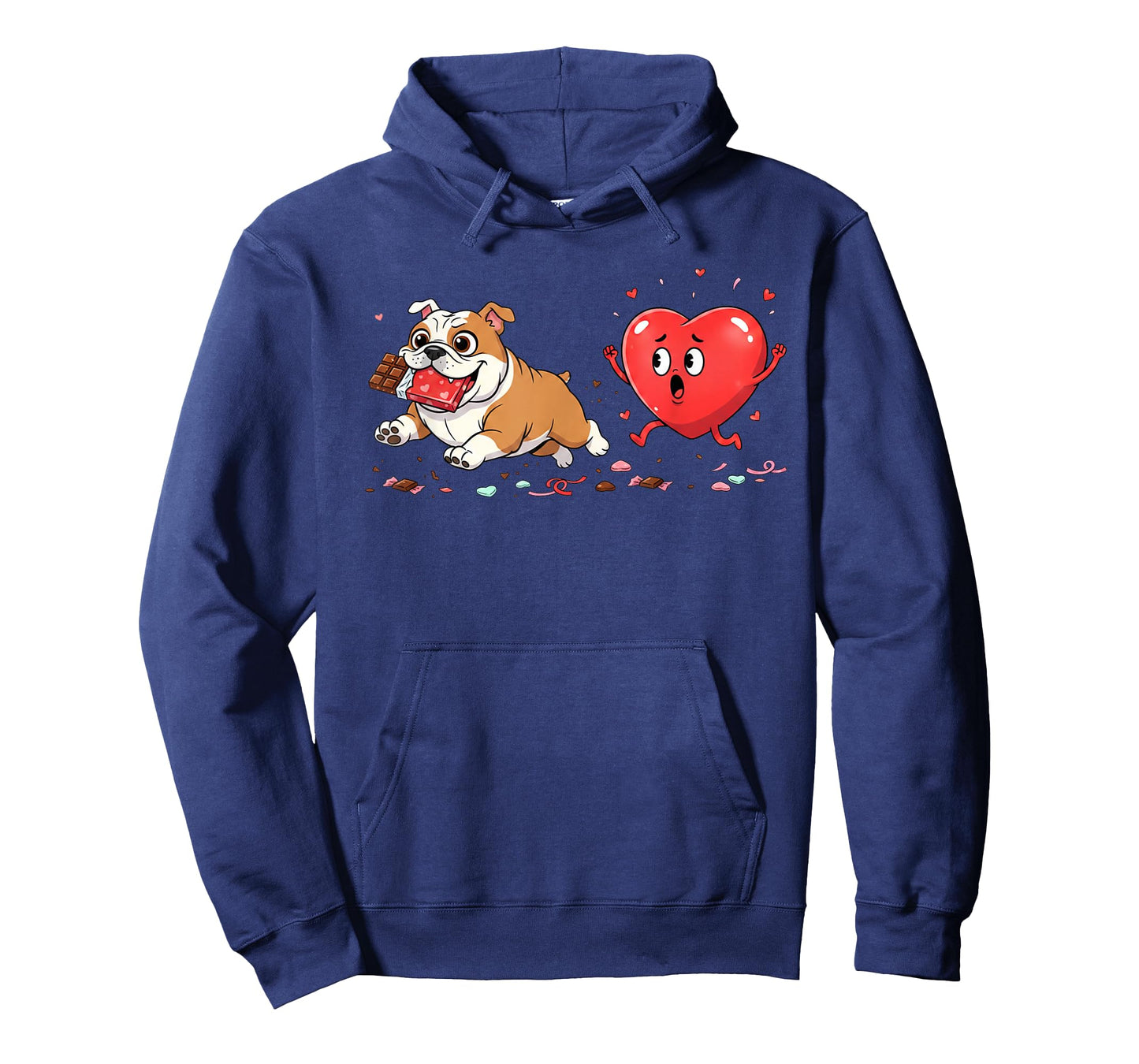 Funny English Bulldog Heart Valentine Dog Womens Mens Kids T-Shirt