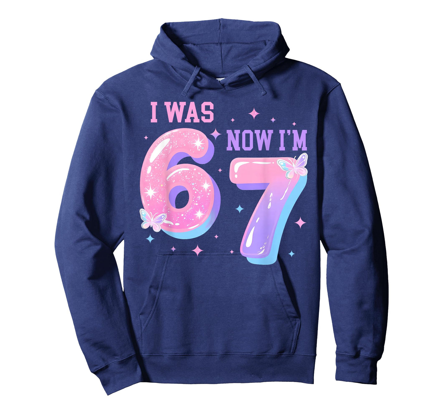 7 Year Old Birthday I was 6 Now I'm 7 67 Groovy 7th Birthday T-Shirt
