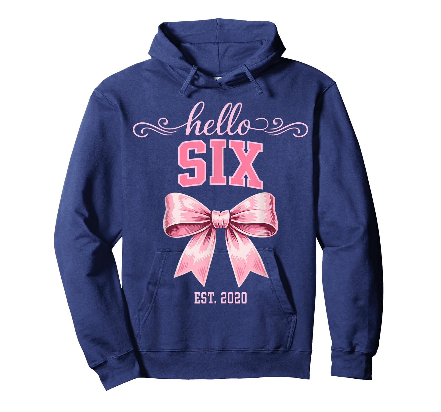 Hello Six Est 2020 Cute Coquette Bow 6th Birthday Girls T-Shirt