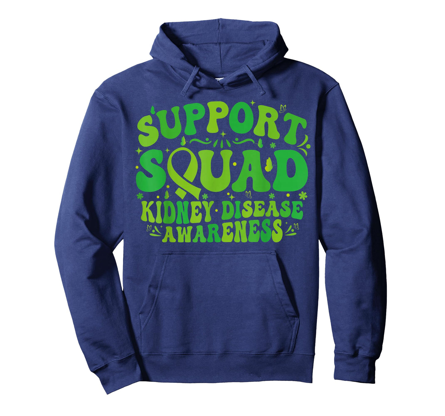 Support Squad Green Ribbon Butterfly PKD Kidney Disease T-Shirt