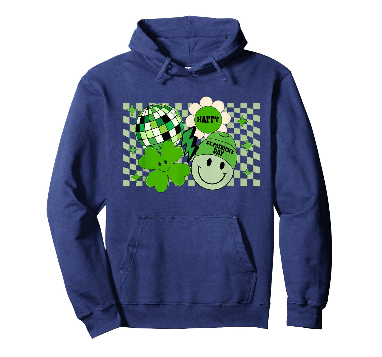 Retro Groovy Irish Shamrock Smile Face St Patrick's Day T-Shirt