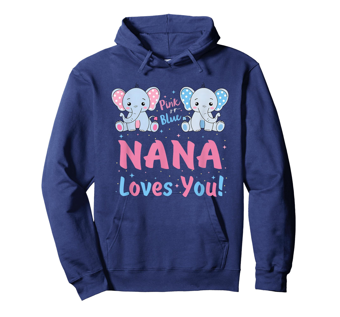Pink or Blue Nana Loves You Gender Reveal Elephant T-Shirt