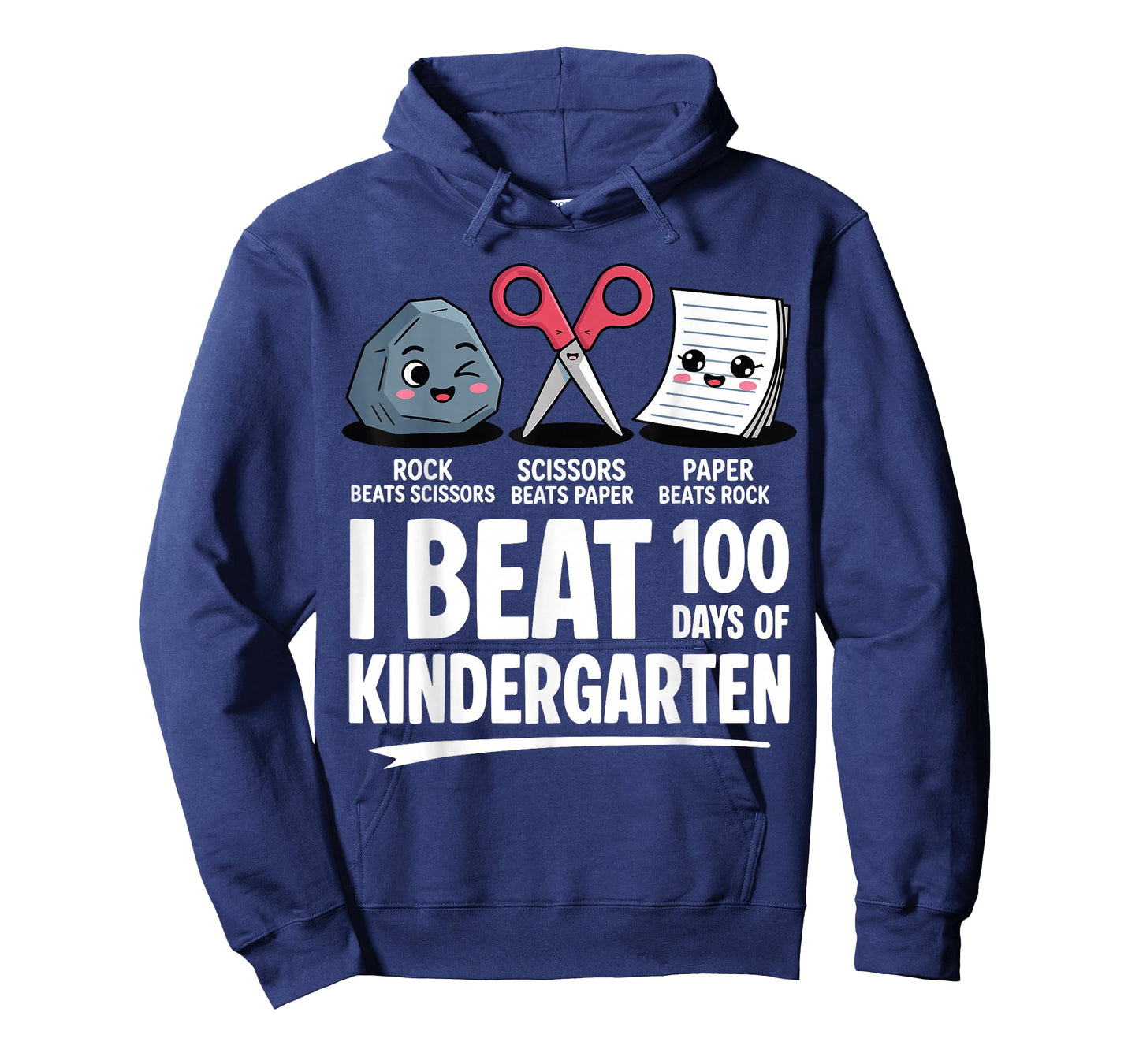 I Beat 100 Days of Kindergarten Rock Paper Scissors Kids T-Shirt