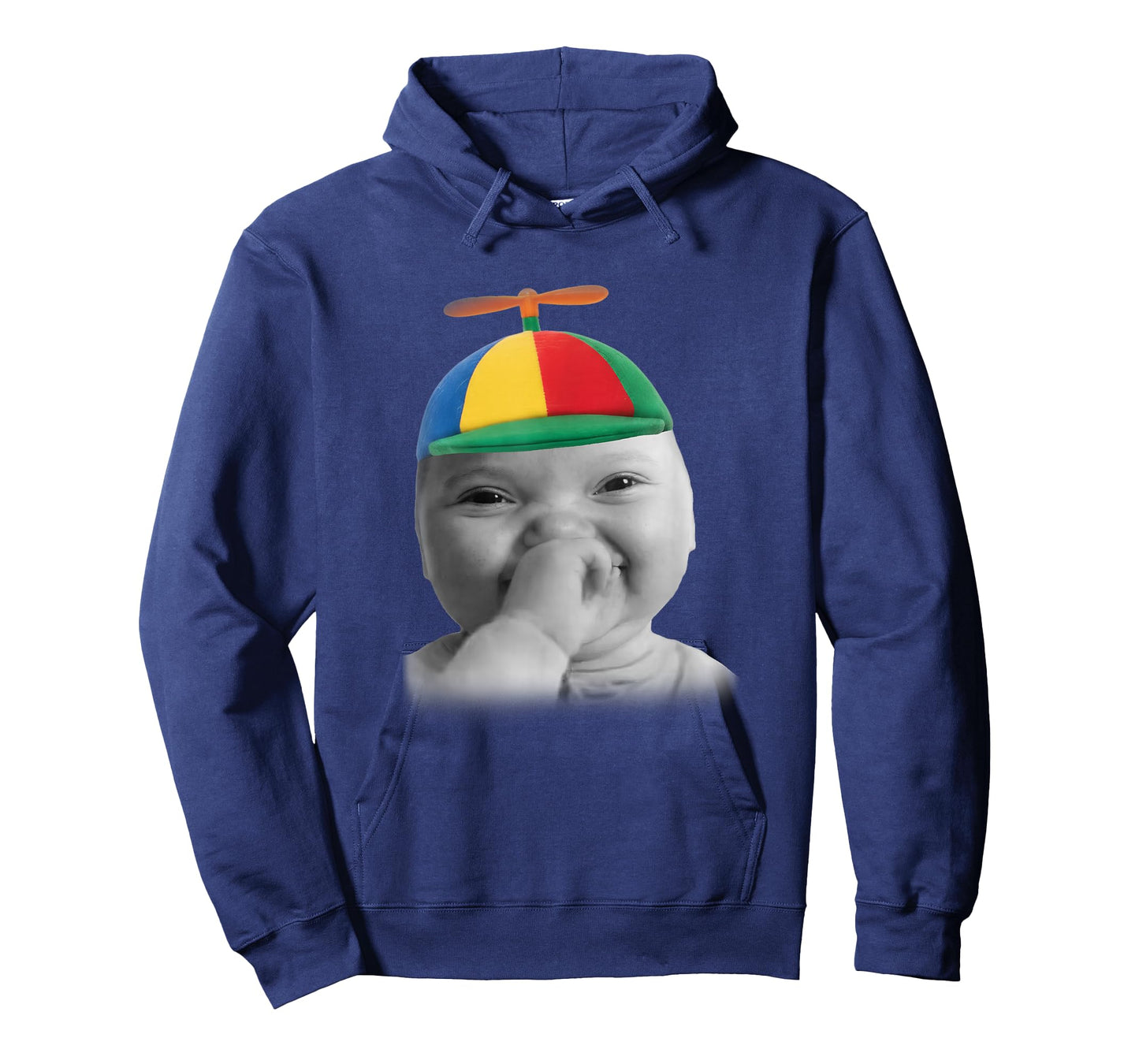 Tuff AI Niche Baby Holding Laugh Meme in Propeller Hat T-Shirt