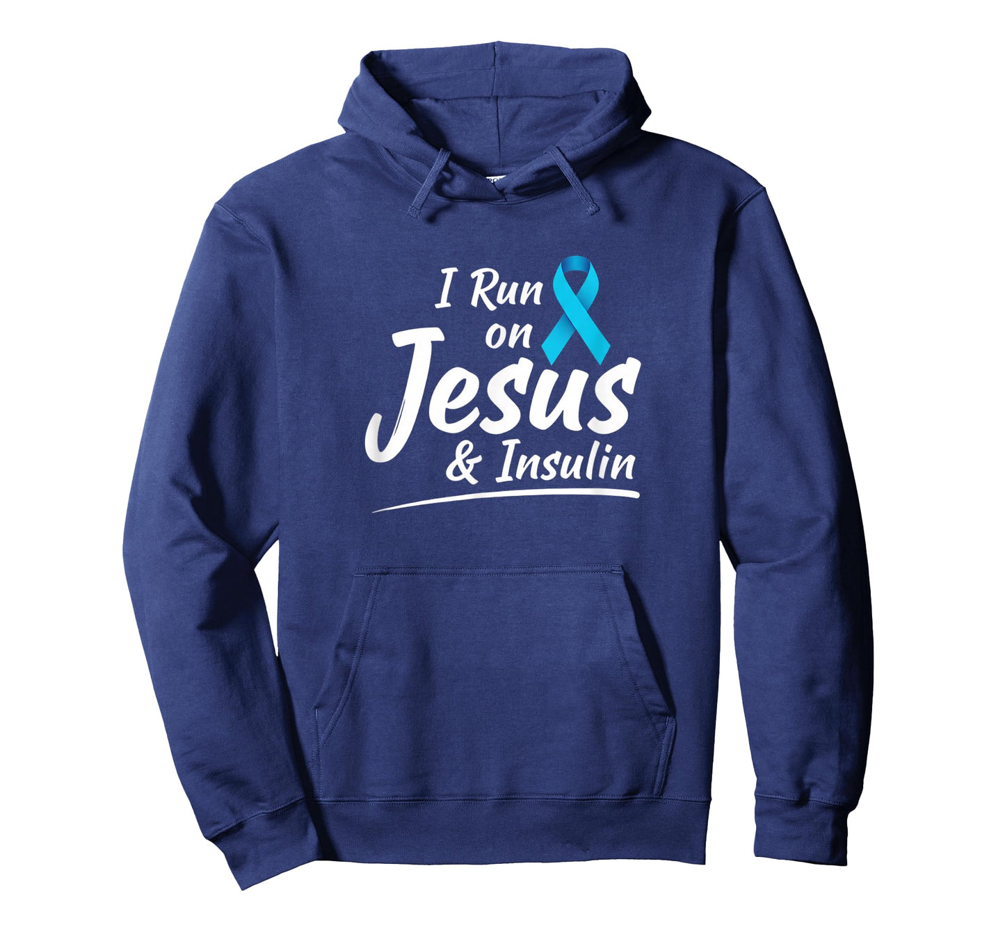 Awareness I Run On Jesus & Insulin - Diabetes Faith Ribbon T-Shirt