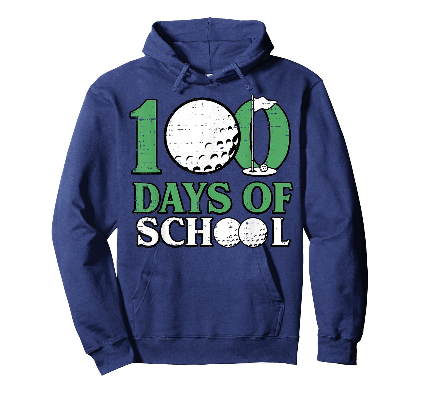 100 Days of School Golf Ball 100th Day Golfer Boys Kids Men T-Shirt
