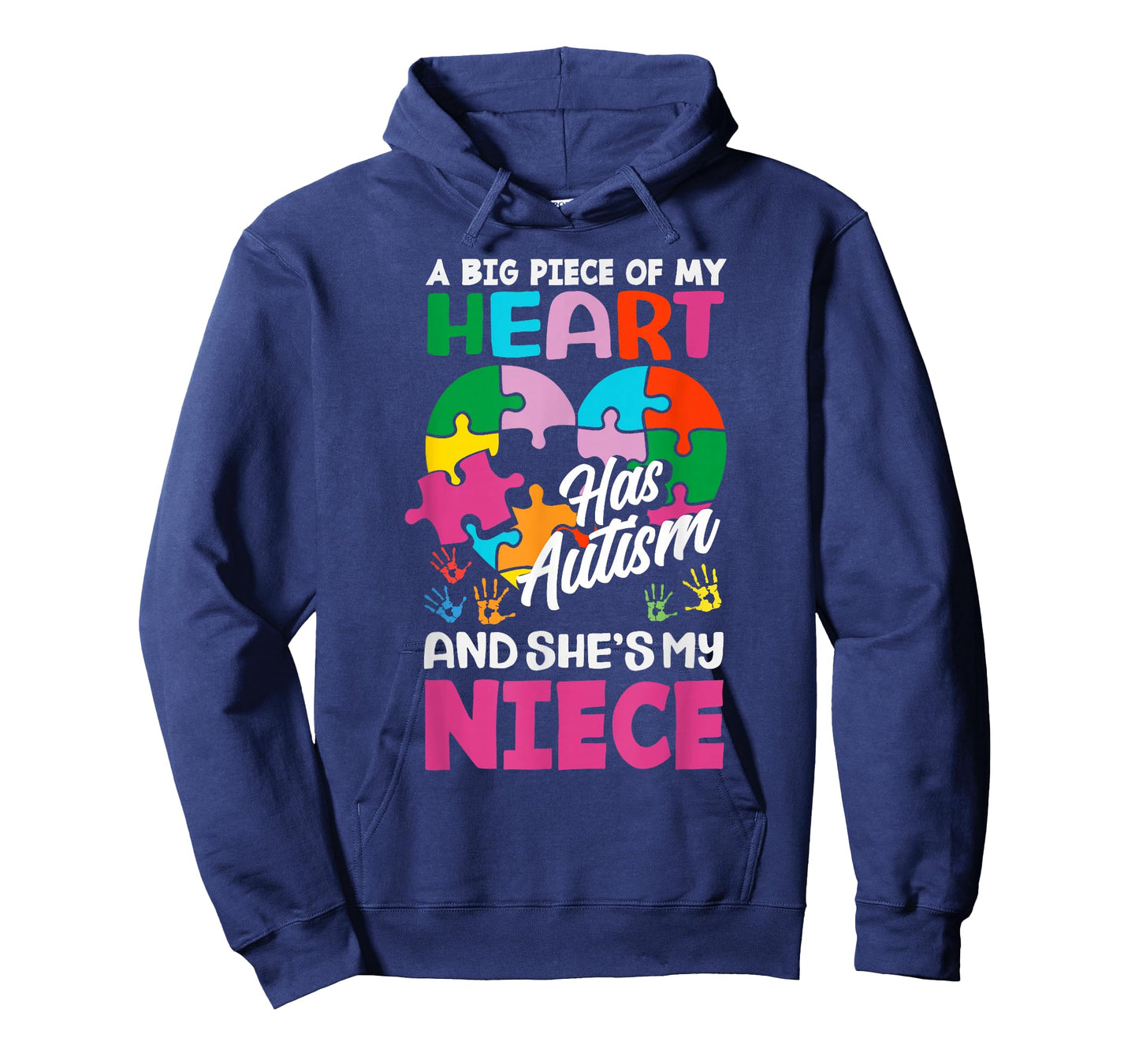 Heart Niece Support Autism Awareness Puzzle Piece Ribbon T-Shirt