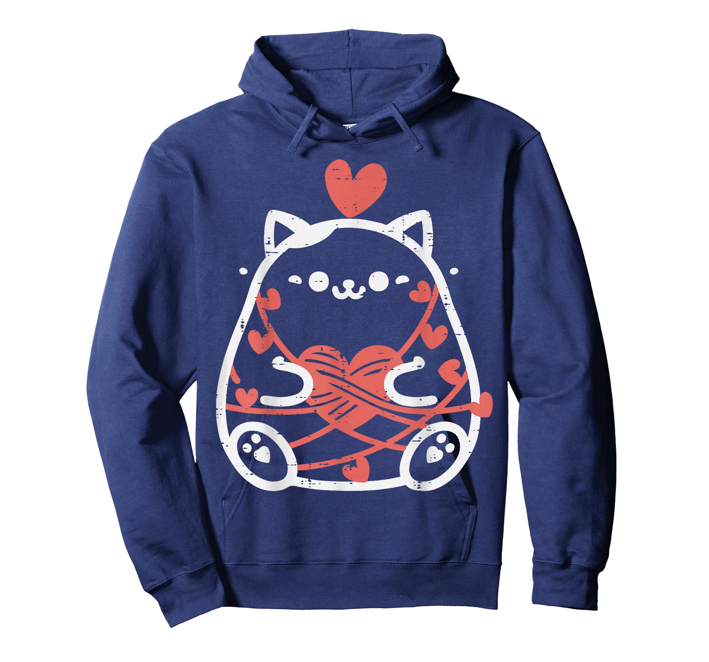 Valentines Day Fat Cat Wrapped String Kitten Women Girl Kids T-Shirt