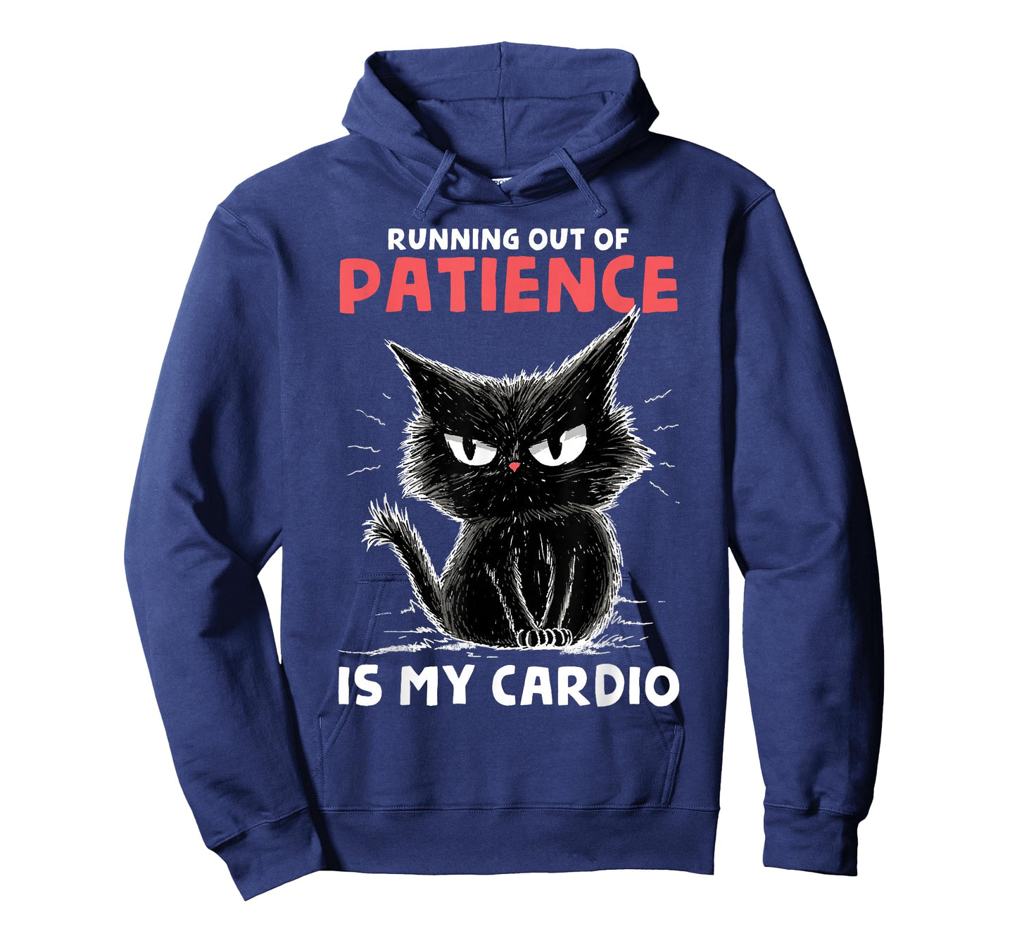Running Out of Patience is My Cardio Funny Cat Trail Runner T-Shirt