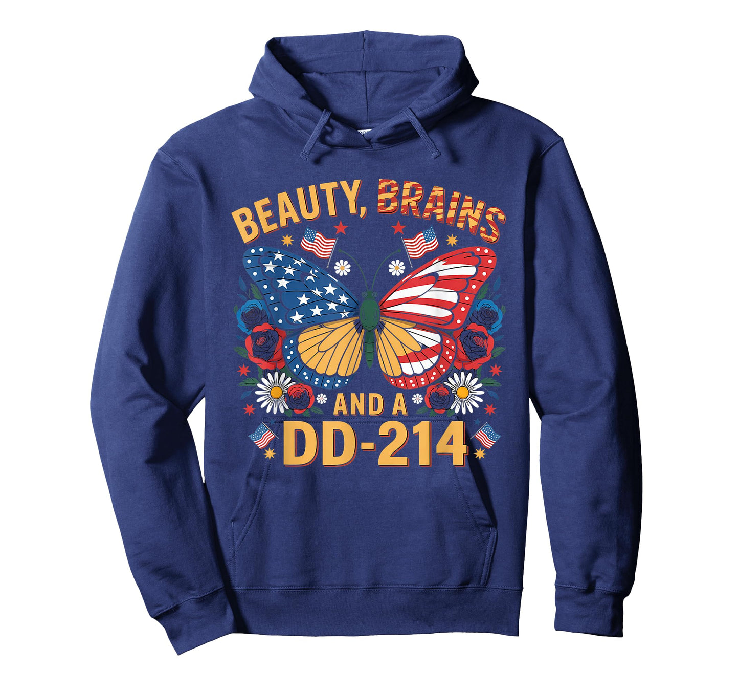Beauty Brains and A DD-214 Strong Veteran Woman American T-Shirt