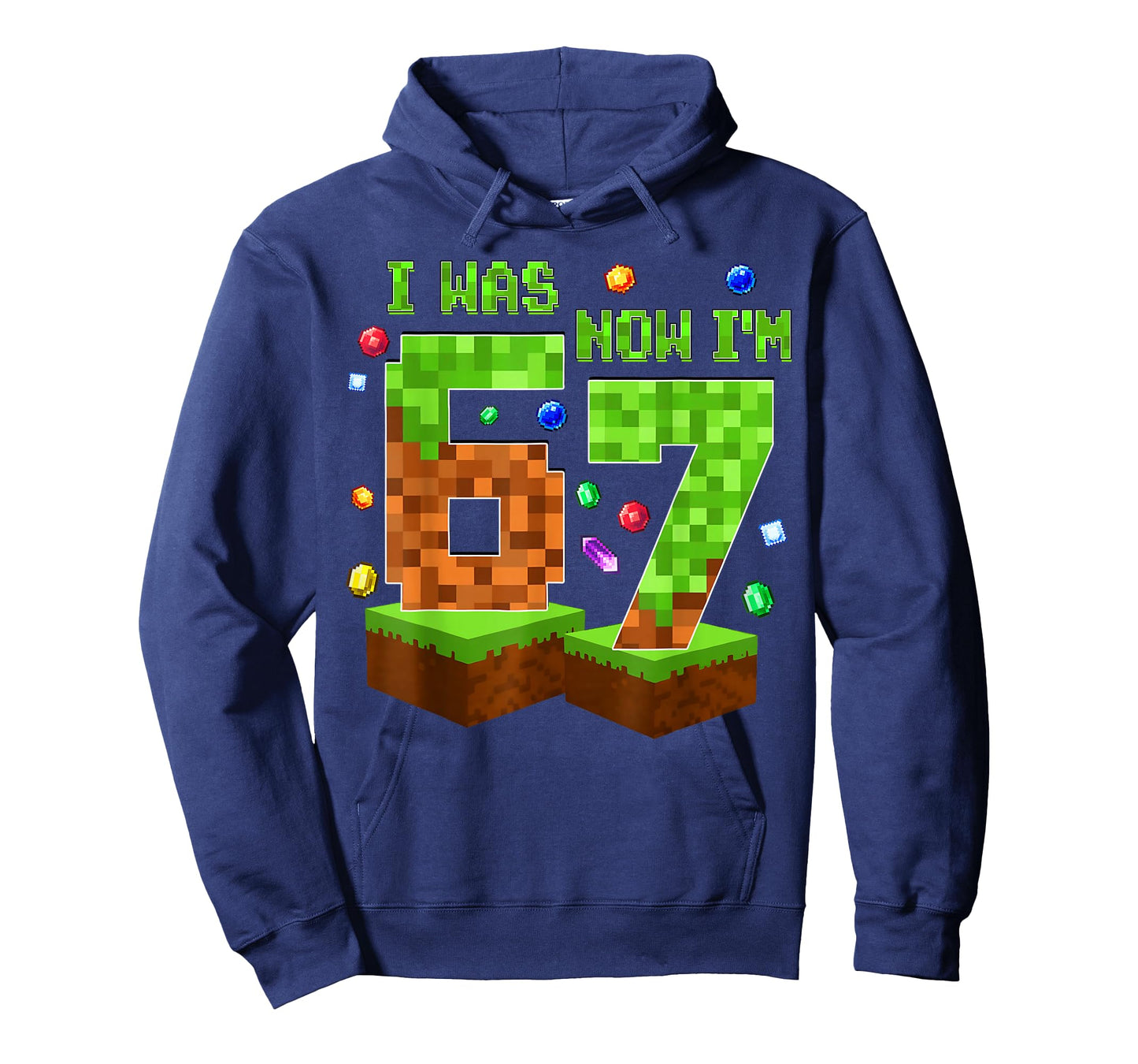 7 Year Old Pixel Birthday Boy I was 6 Now I'm 7 Funny Meme T-Shirt