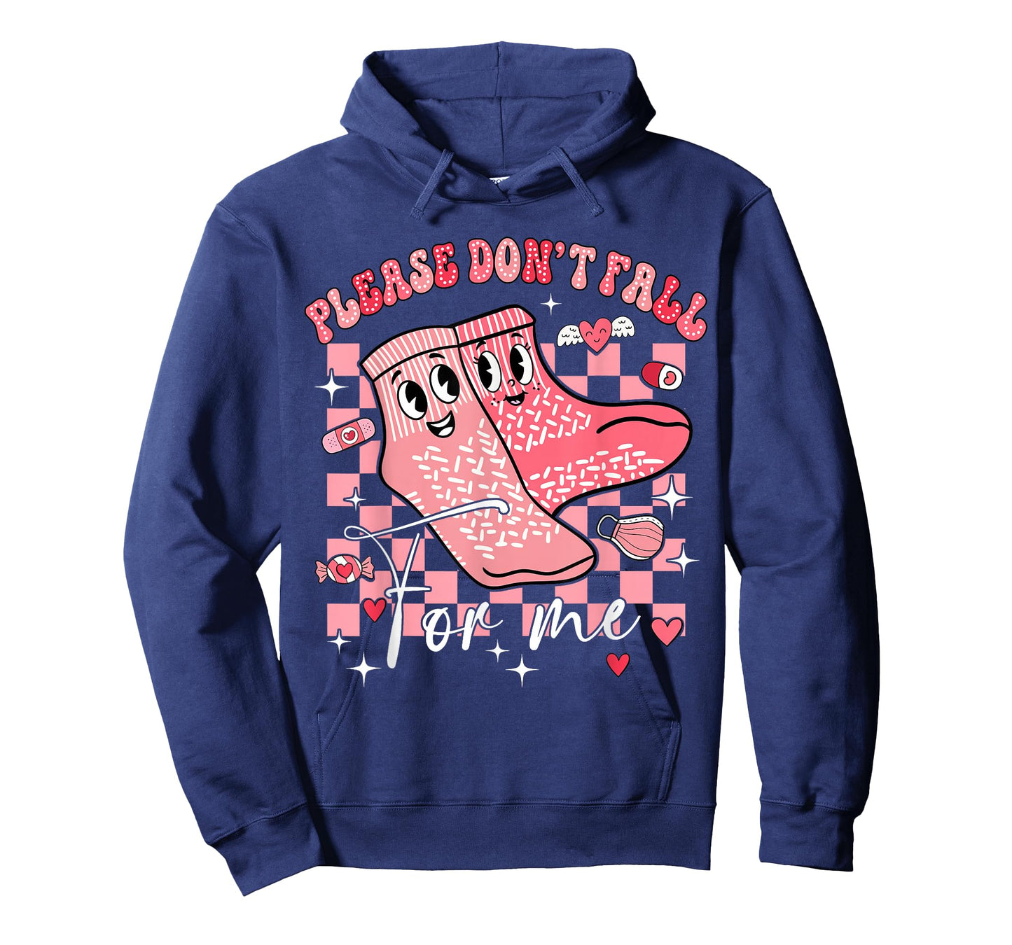 Nurse Valentine Non Slip Socks Please Don't Fall for Me T-Shirt