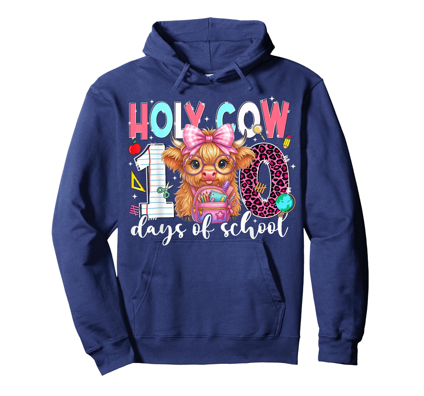 Funny Holy Cow 100 Days of School Teachers Coquette Leopard T-Shirt