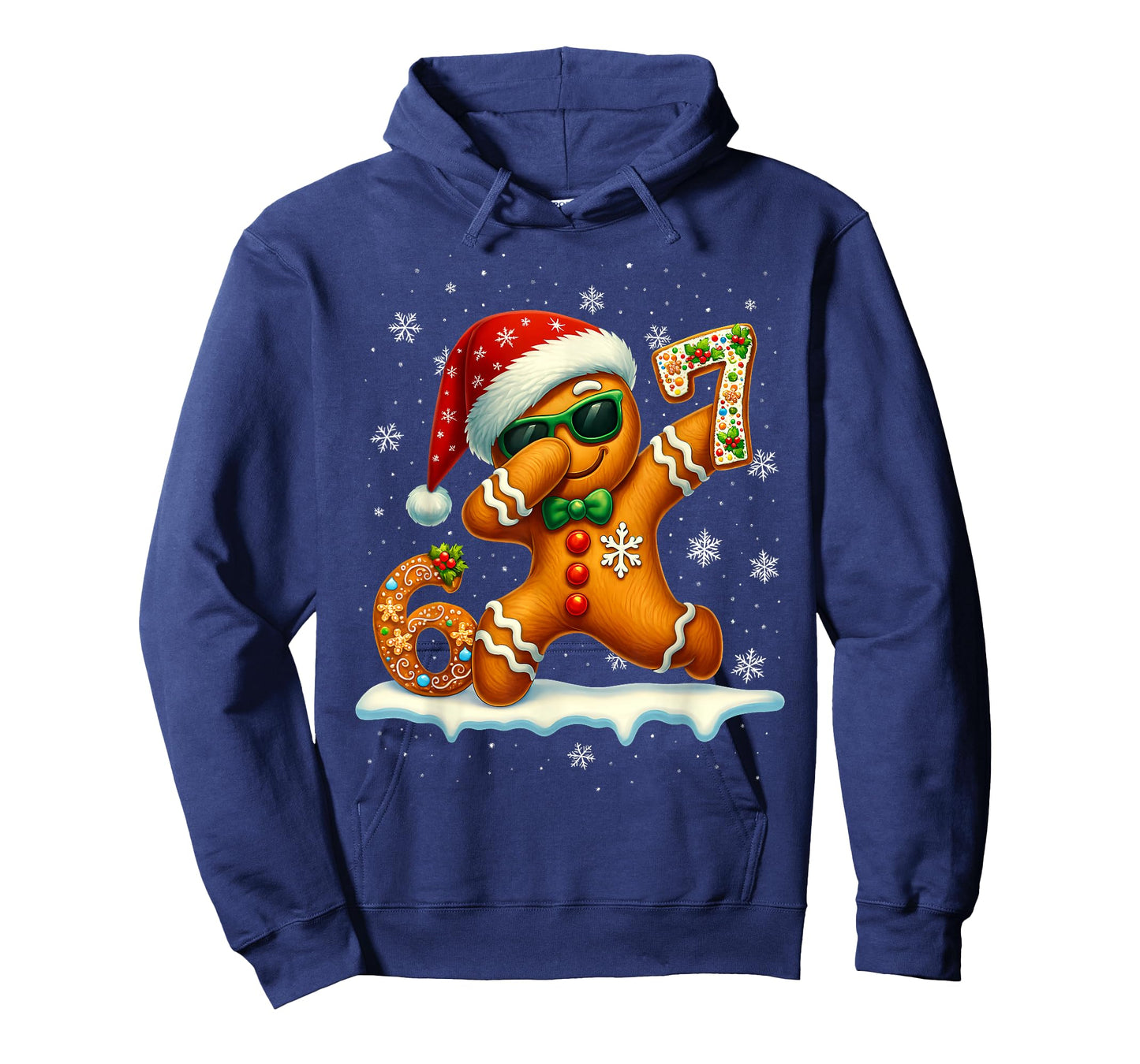 Funny Gingerbread Six Seven 67 Ice Cream Drip Christmas Boys T-Shirt