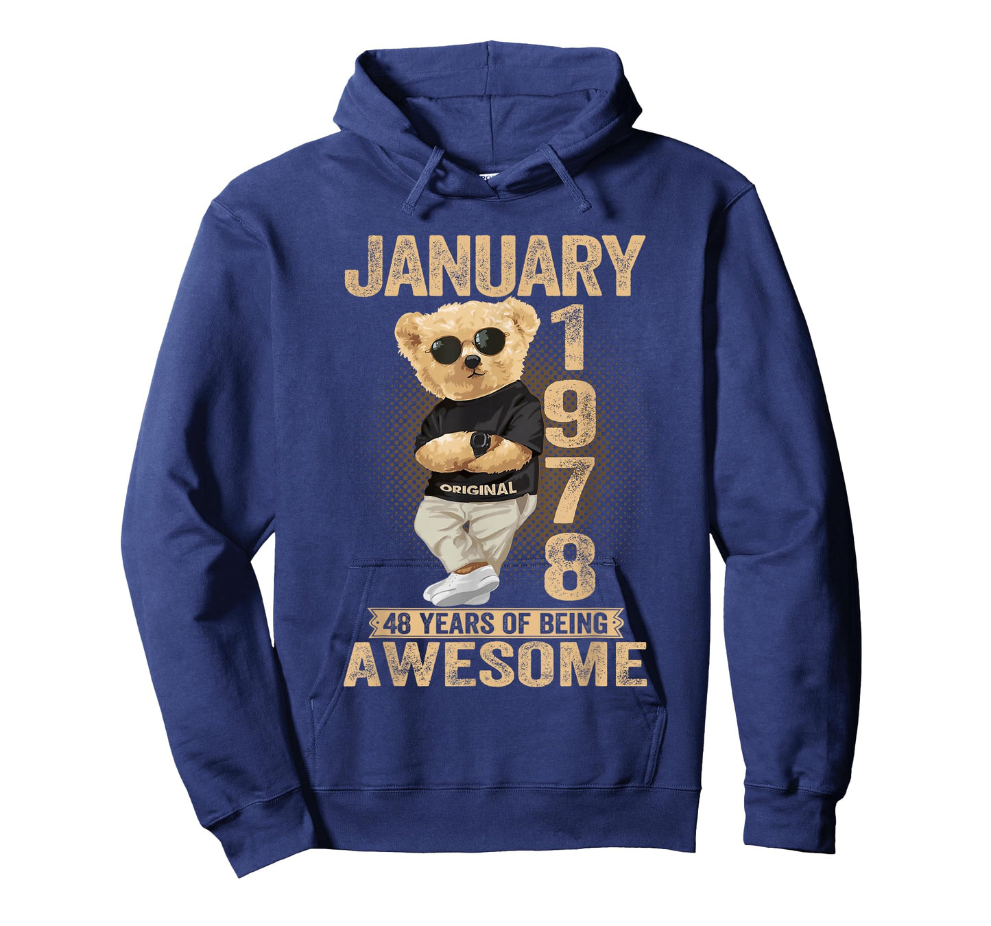 48 Year Old January 1978 Teddy Bear 48th Birthday Men Women T-Shirt