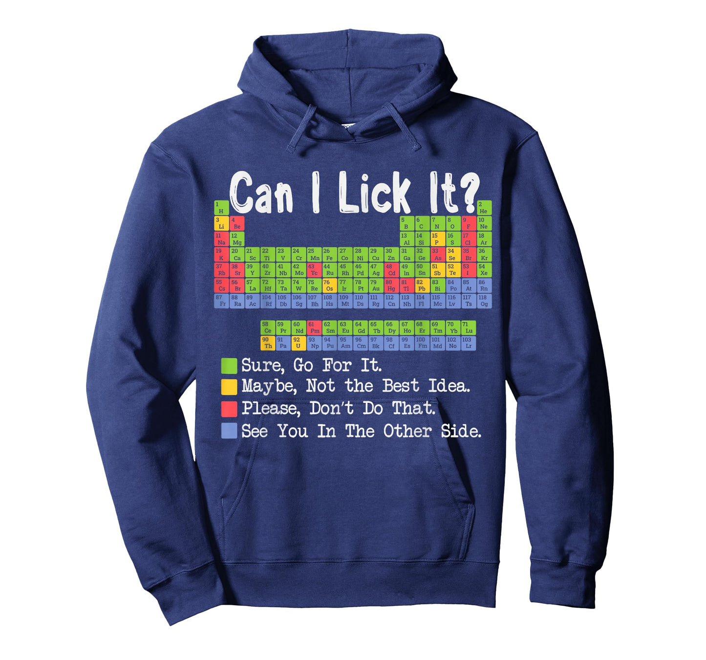 Can I Lick It Science Teacher Pun Periodic Table of Elements T-Shirt