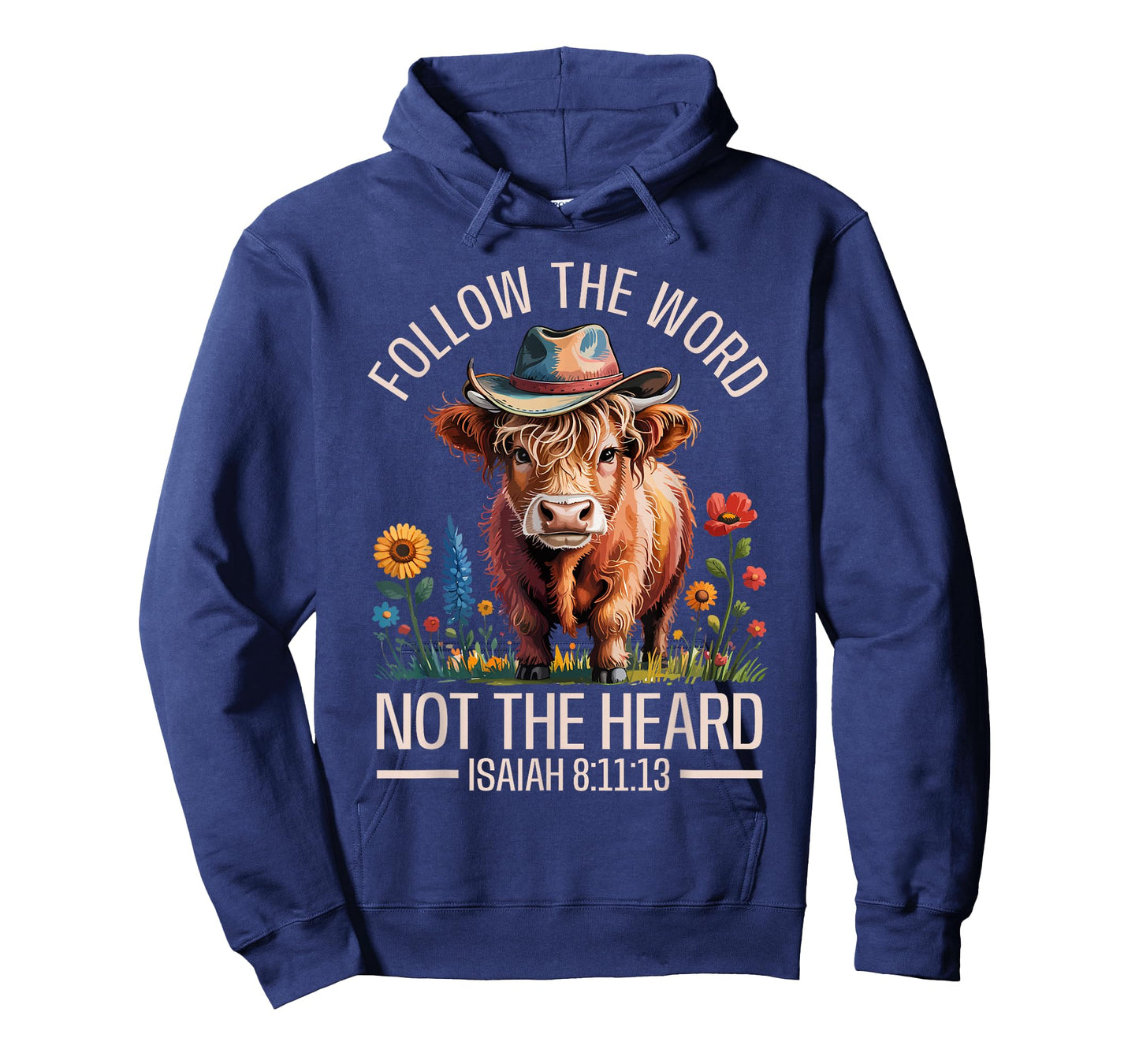 Follow The Word Not The Herd Christian Western Highland Cow T-Shirt