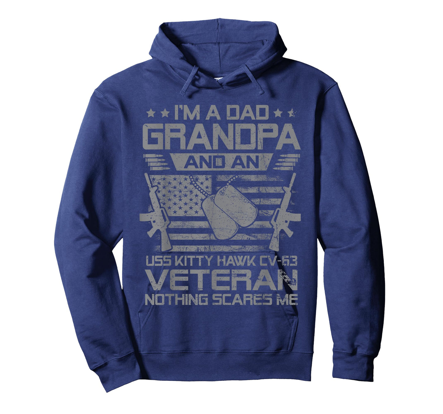 I'm A Dad Grandpa and USS Kitty Hawk CV-63 Veteran Flag USA T-Shirt