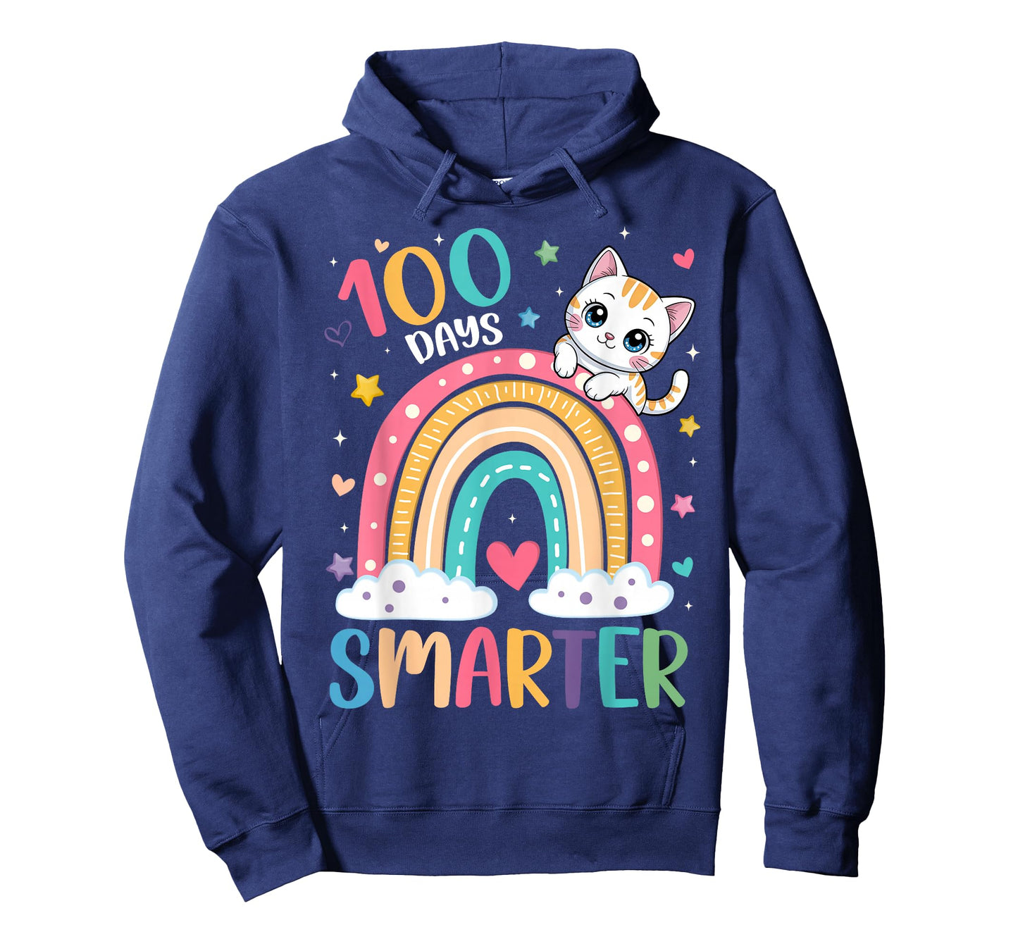 100 Days Smarter Shirts Girls Kitten Cat 100th Day of School T-Shirt
