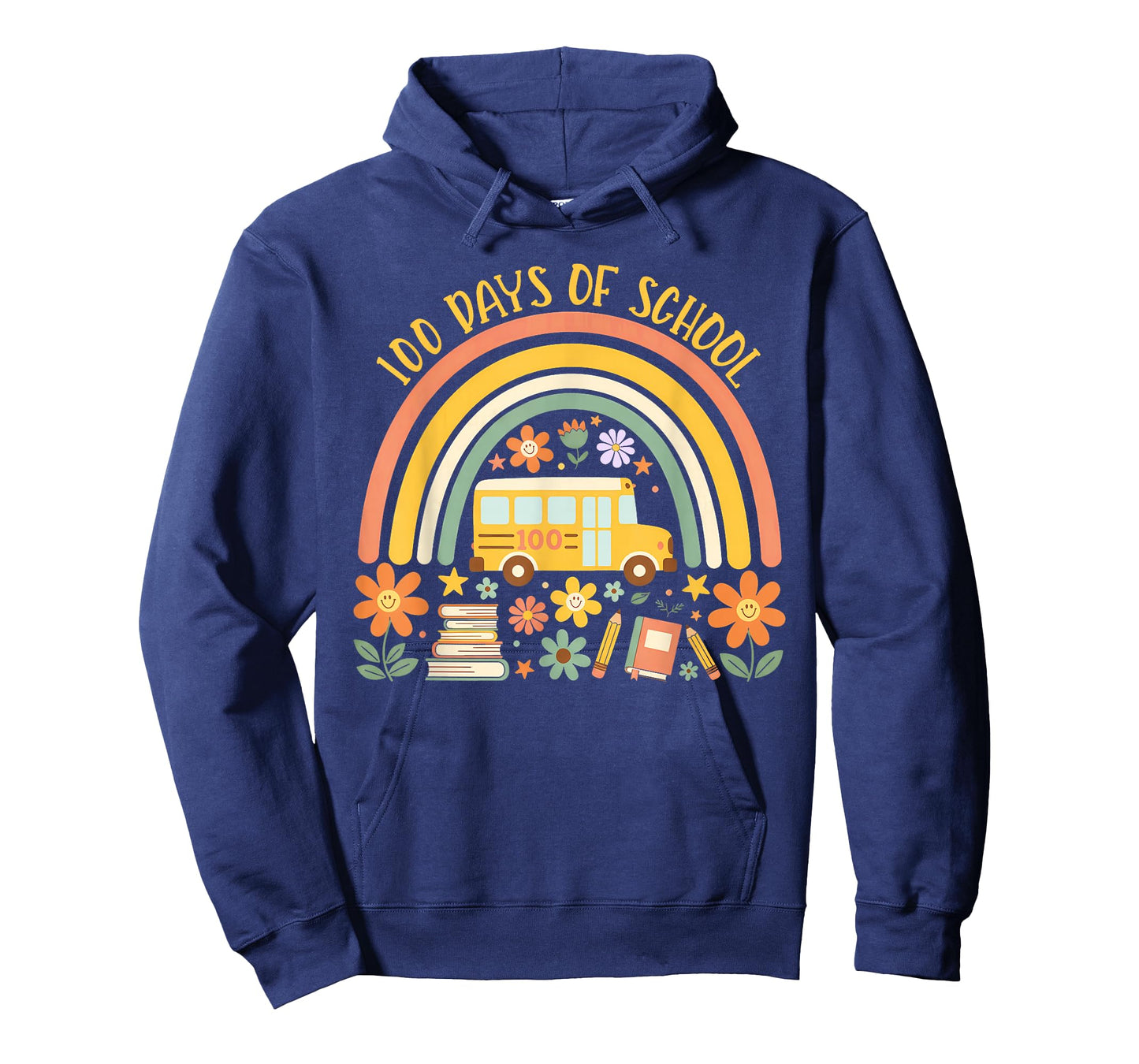 100 Days of School Rainbow Bus Teacher Student 100th Day T-Shirt