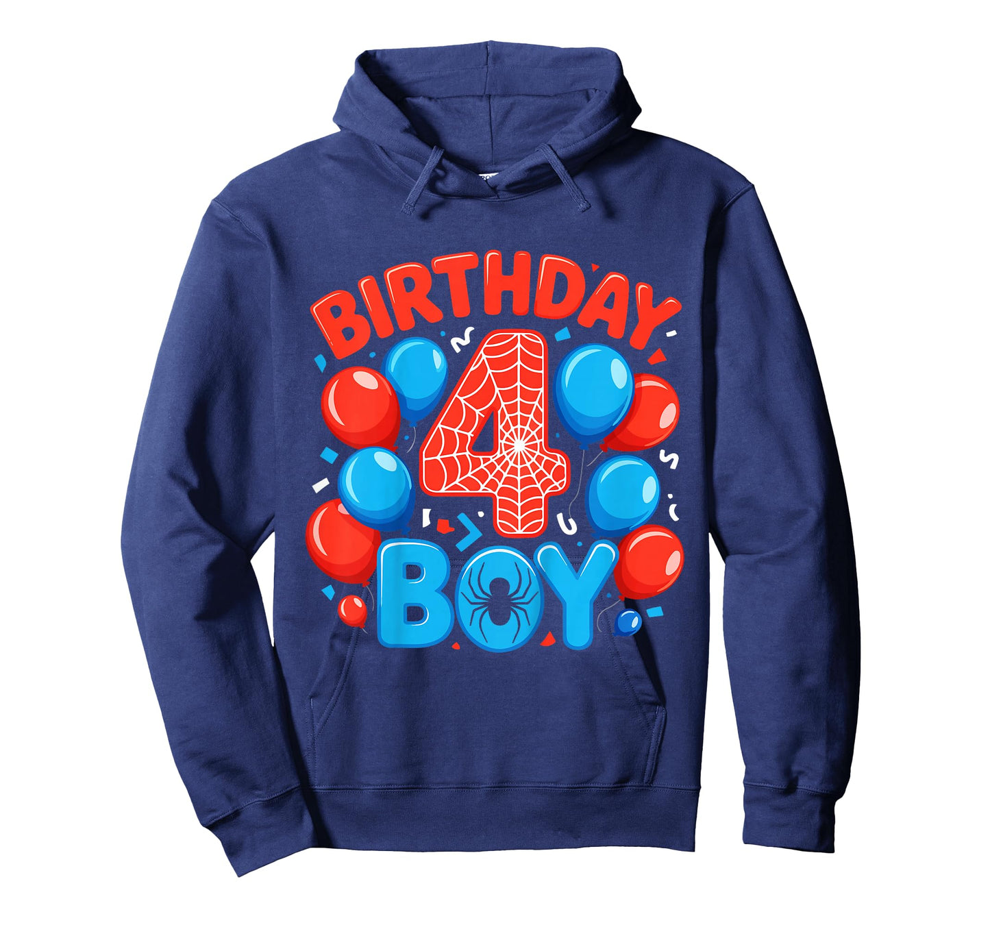 Kids 4th Birthday Spider Web 4 Year Old Boy Party T-Shirt