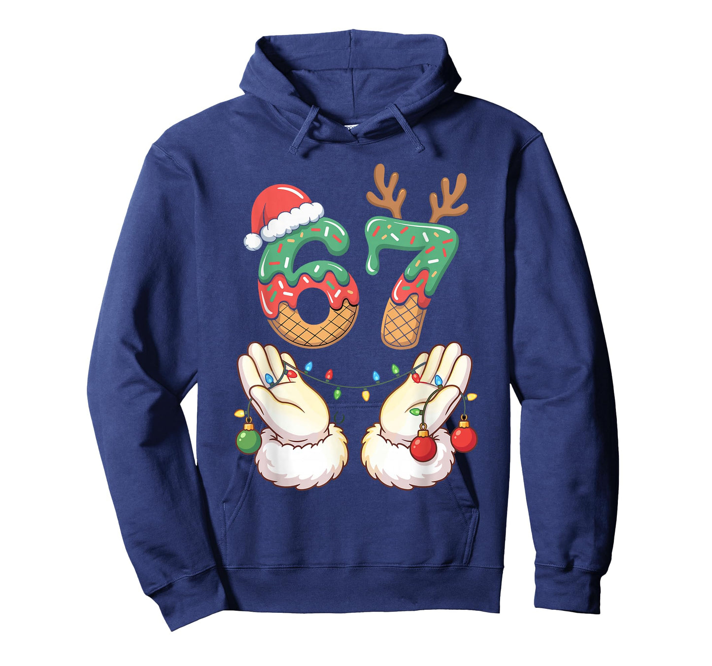 67 Meme Six Seven 6 7 Meme Funny Christmas Santa Reindeer T-Shirt