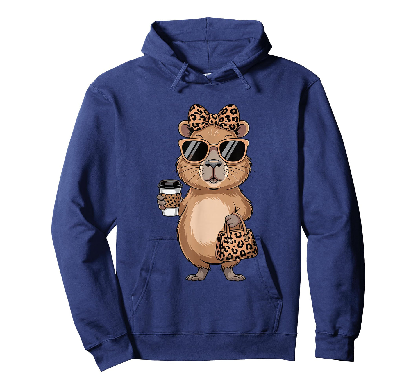 Fashion Funny Leopard Capybara Coffee Cute Women Girls T-Shirt