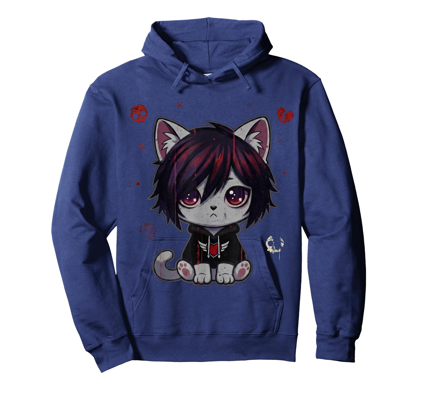 Goth Girl Emo Gothic Cat, Punk Dark Music Grunge Cute Kitty T-Shirt