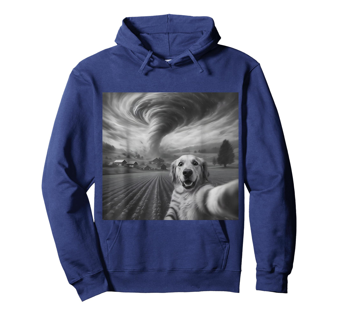 Dog Selfie with Tornado Storm Funny Dog Meme Humor T-Shirt T-Shirt