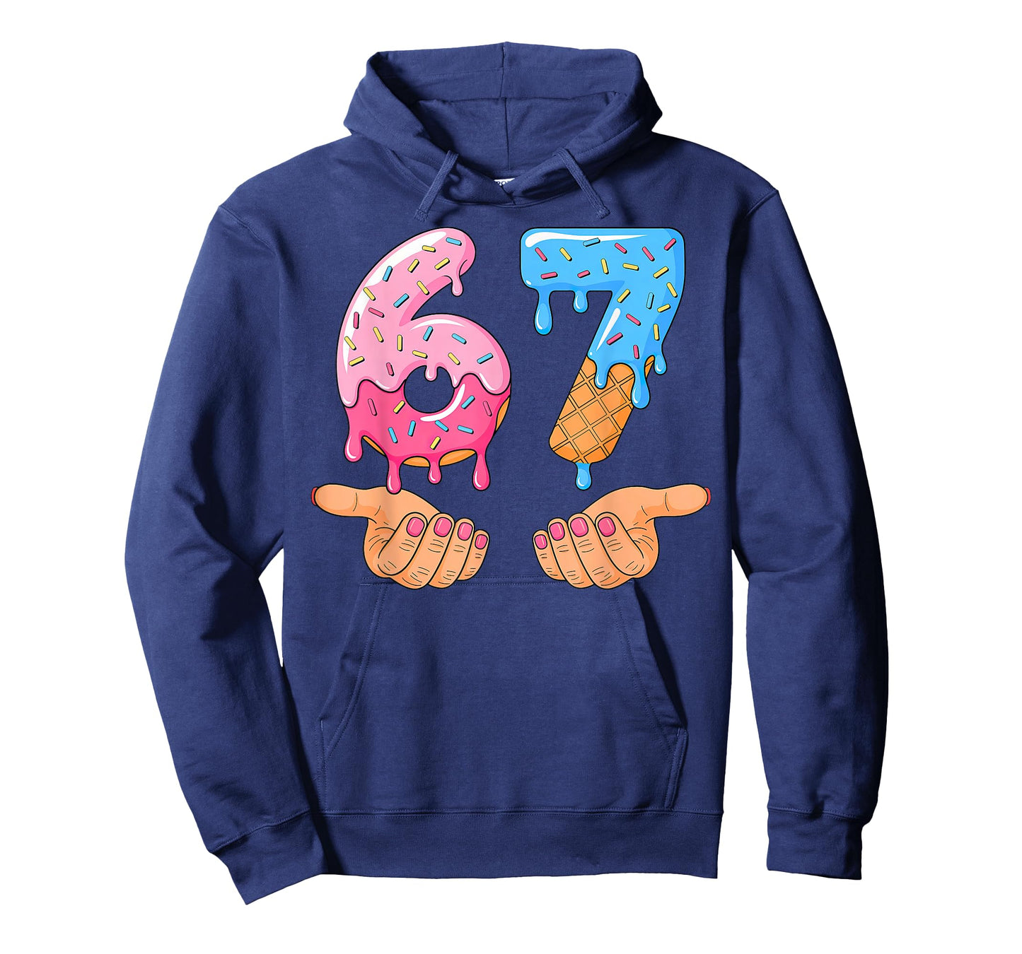 Six Seven Ice Cream Drip 67 Hands Meme 6 7 T-Shirt
