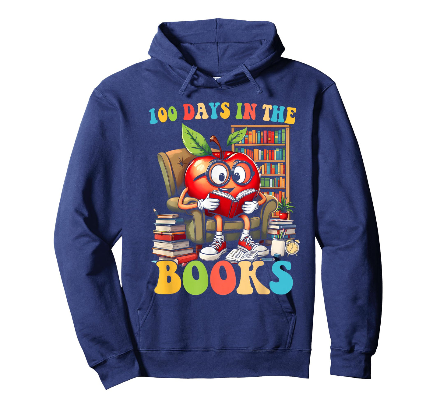 100 Days in The Books Reading Teacher 100th Day of School T-Shirt